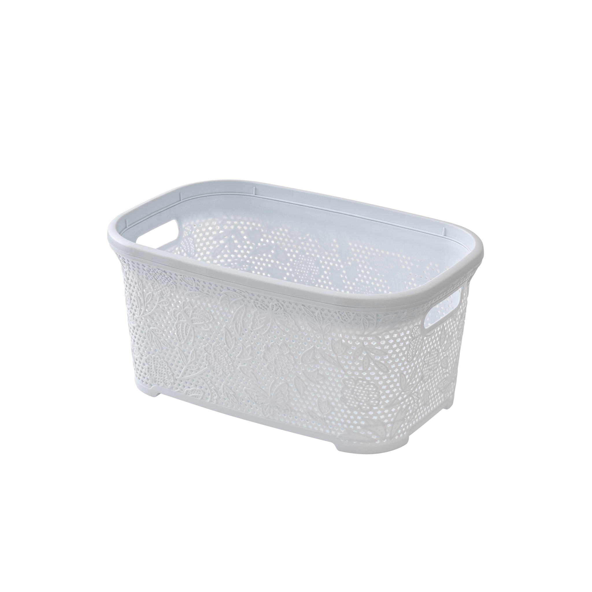 Cesta Portabiancheria 27 Lt Feridras "Flower" Bianco - Dabicasa