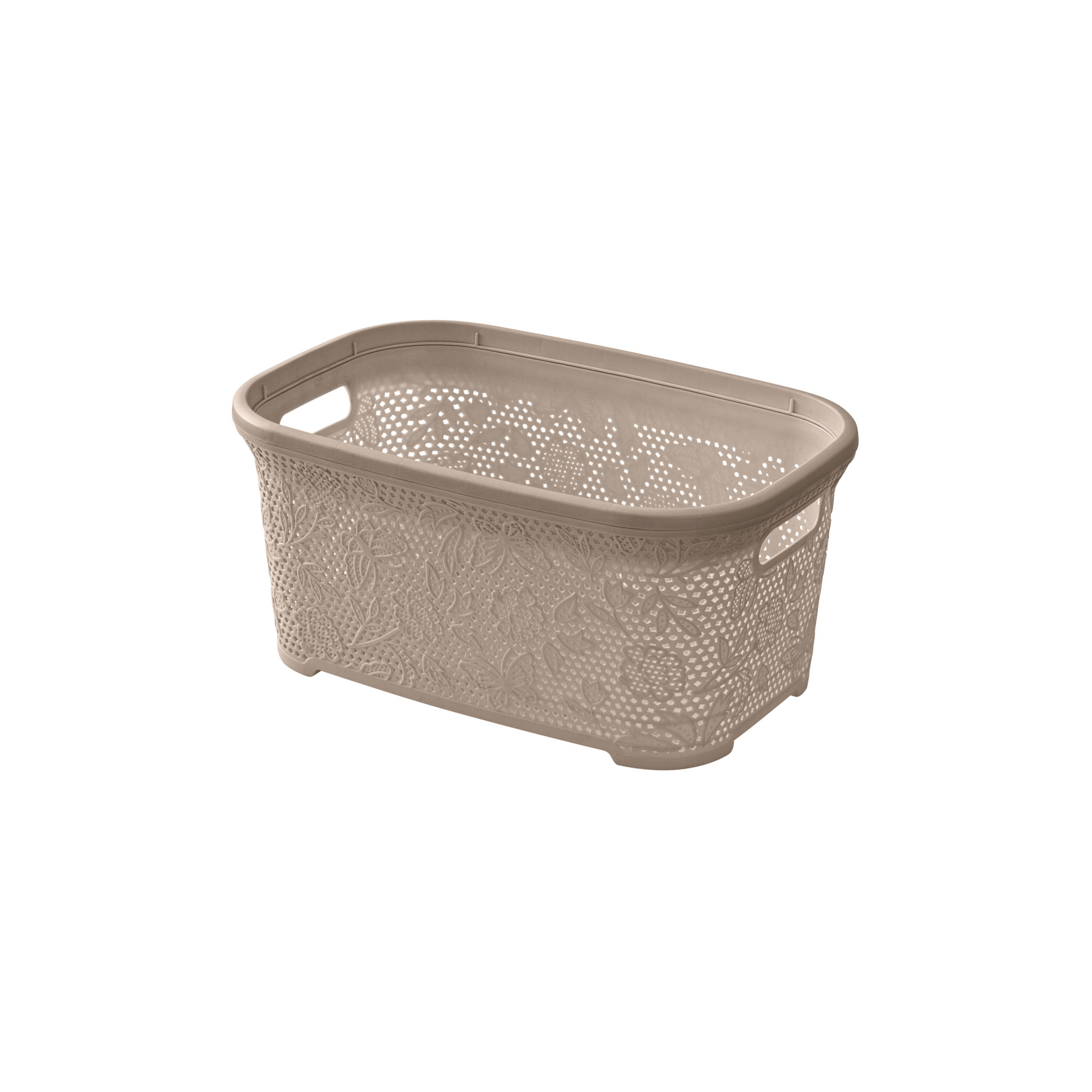 Cesta Portabiancheria 27 Lt Feridras "Flower" Tortora - Dabicasa
