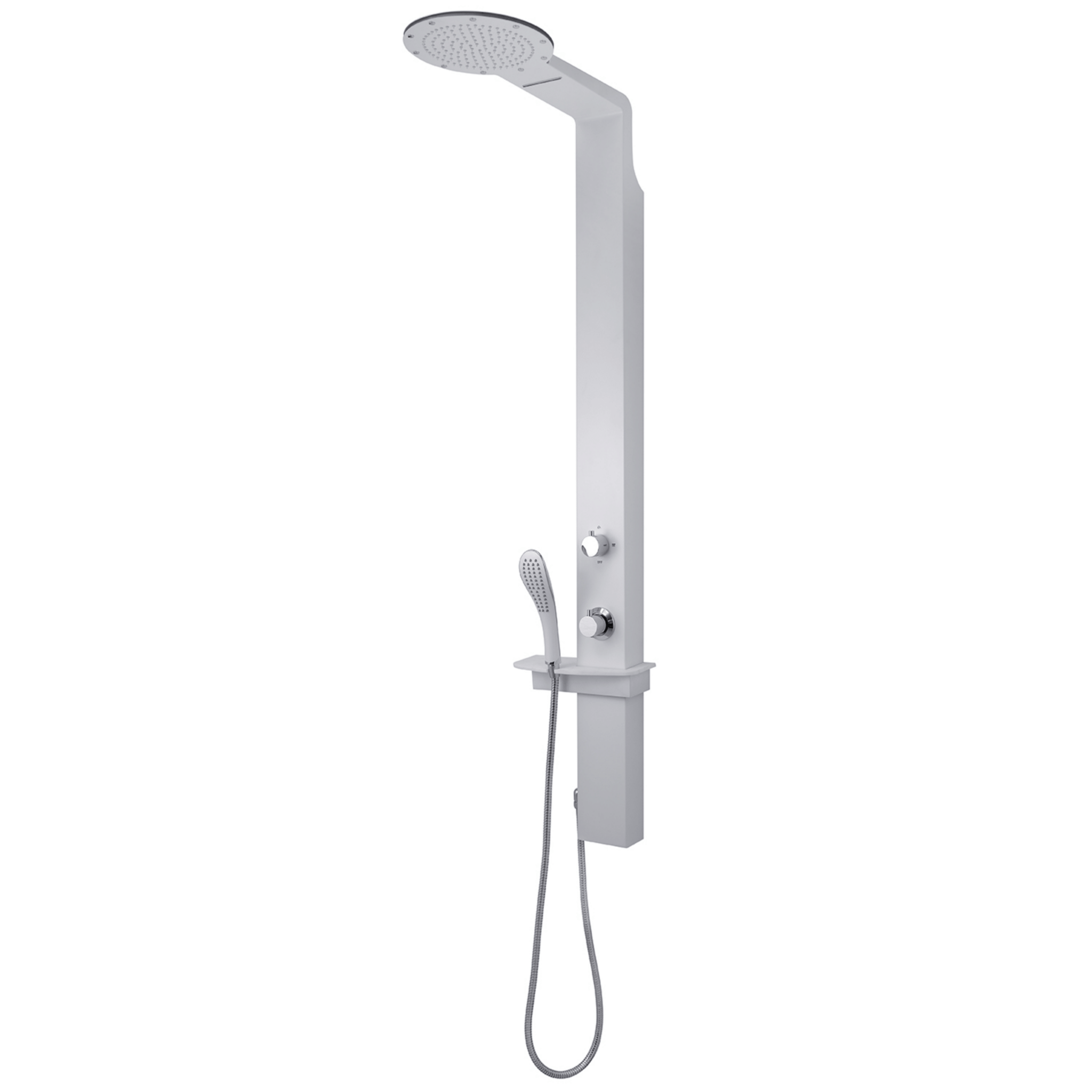 Colonna Doccia Con Effetto Cascata Miscelatore Termostatico e Deviatore a 3 Vie Gedy "Wellness 01" Bianco - Dabicasa