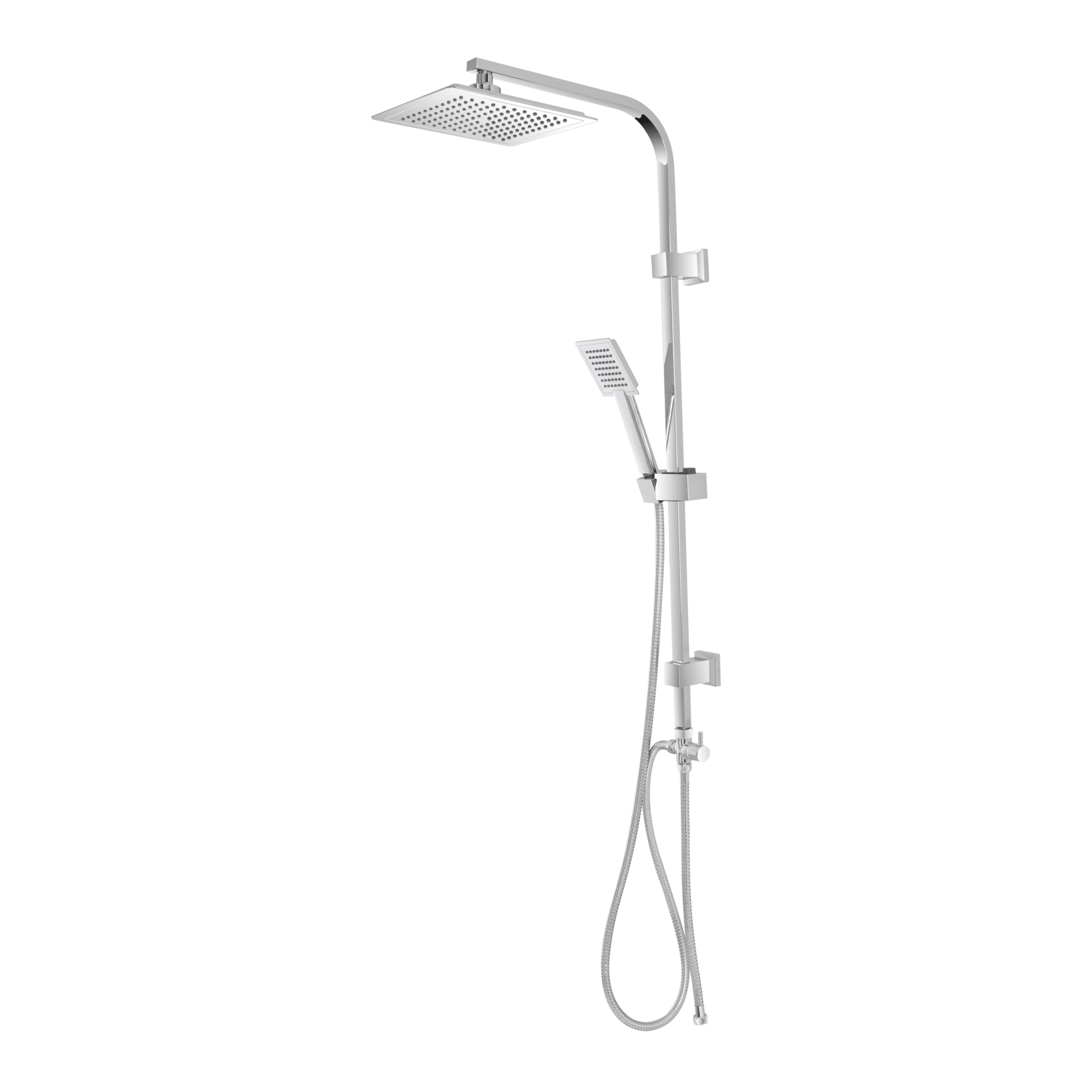 Colonna Doccia Con Kit Doccia e Deviatore a 2 Vie Feridras "Platinum" Cromo Lucido - Dabicasa