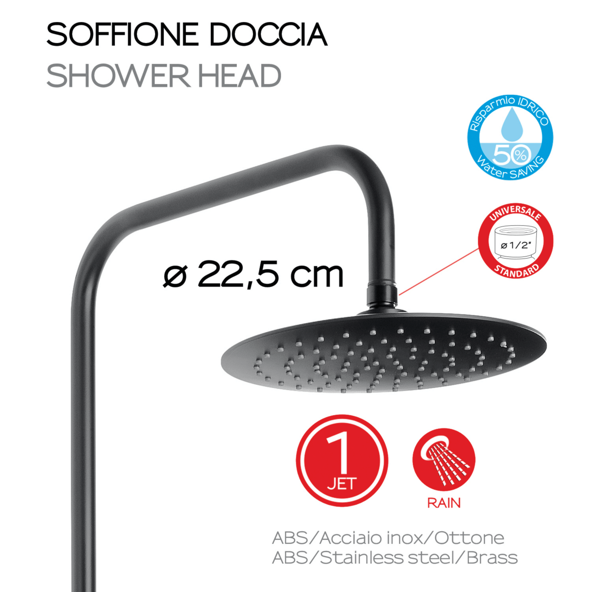 Colonna Doccia Con Miscelatore Termostatico Gedy "Star Mix 03" Nero Opaco - Dabicasa