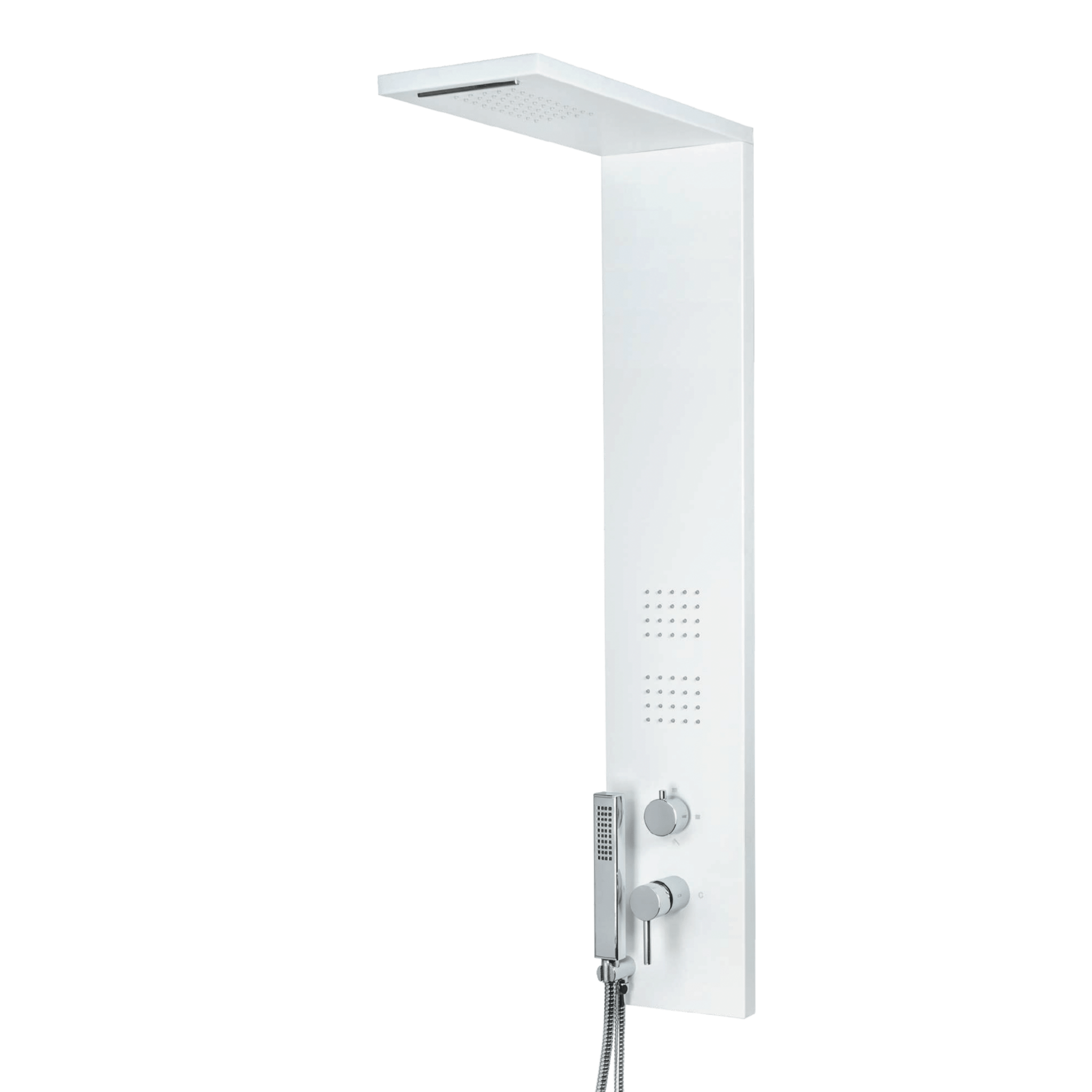 Colonna Doccia Idromassaggio Con Effetto Cascata e Kit Doccetta Metaform "Trend" Bianco Opaco - Dabicasa