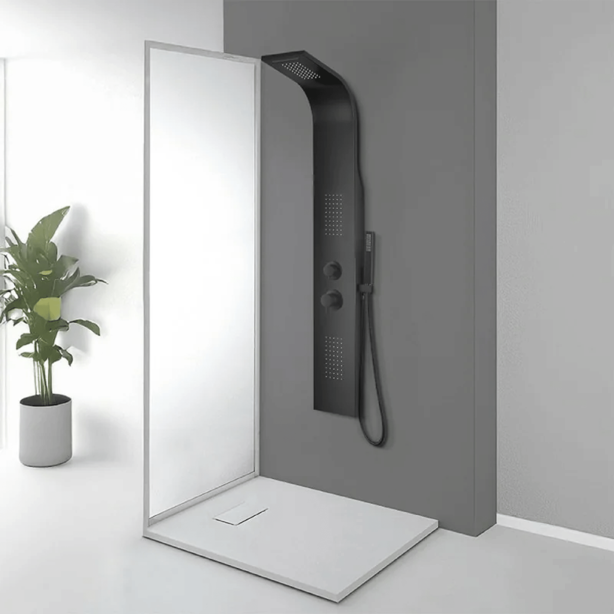 Colonna Doccia Idromassaggio Con Kit Doccetta Feridras "Milano" Nero Opaco - Dabicasa