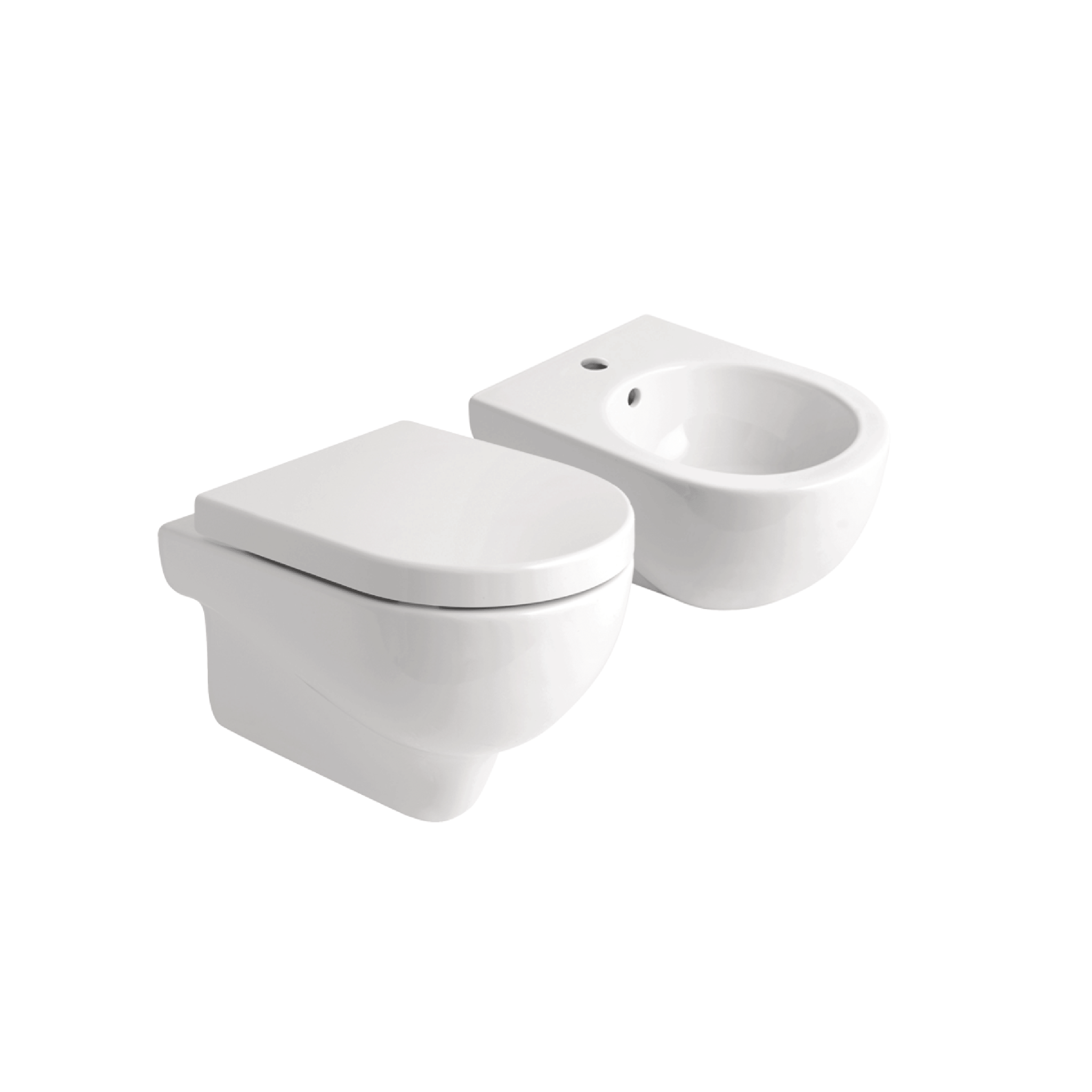 Coppia Di Sanitari Sospesi Azzurra Ceramica "Mini Nuvola" Bianco Lucido - Dabicasa
