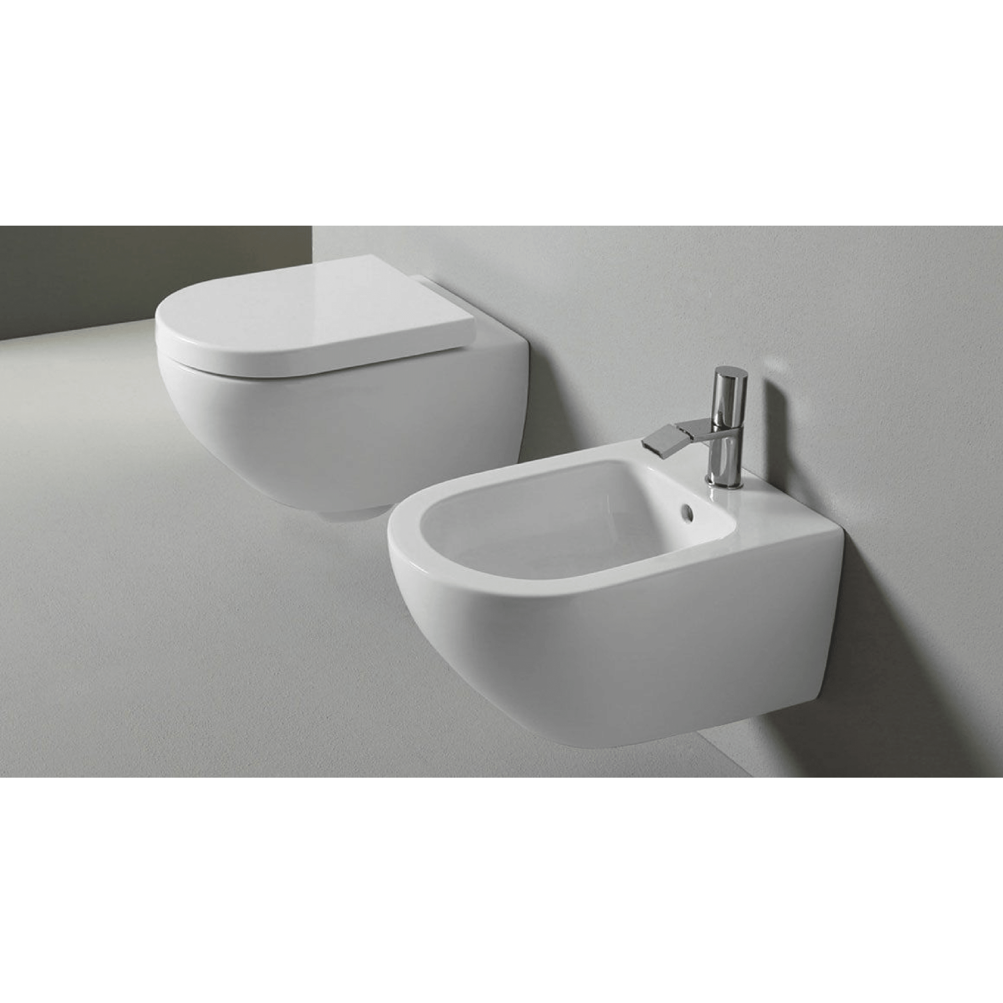 Coppia Di Sanitari Sospesi Ceramica Cielo "Enjoy 53" Bianco Lucido - Dabicasa