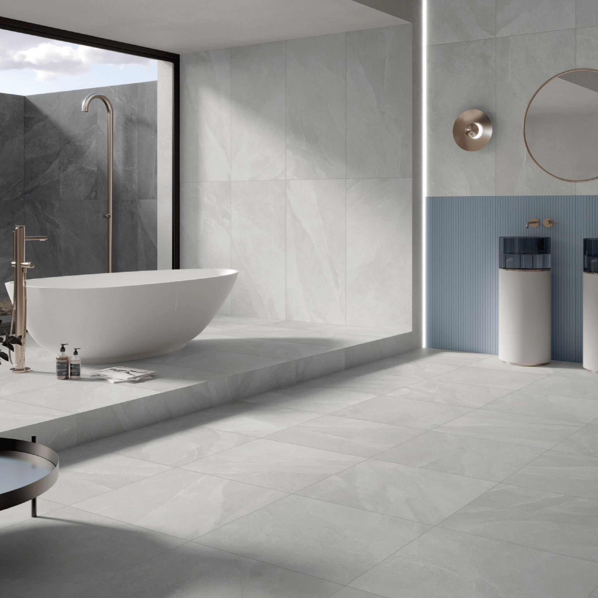 CottoPetrus Rettificato 60x120 "Time Stone" Ghiaccio - Dabicasa