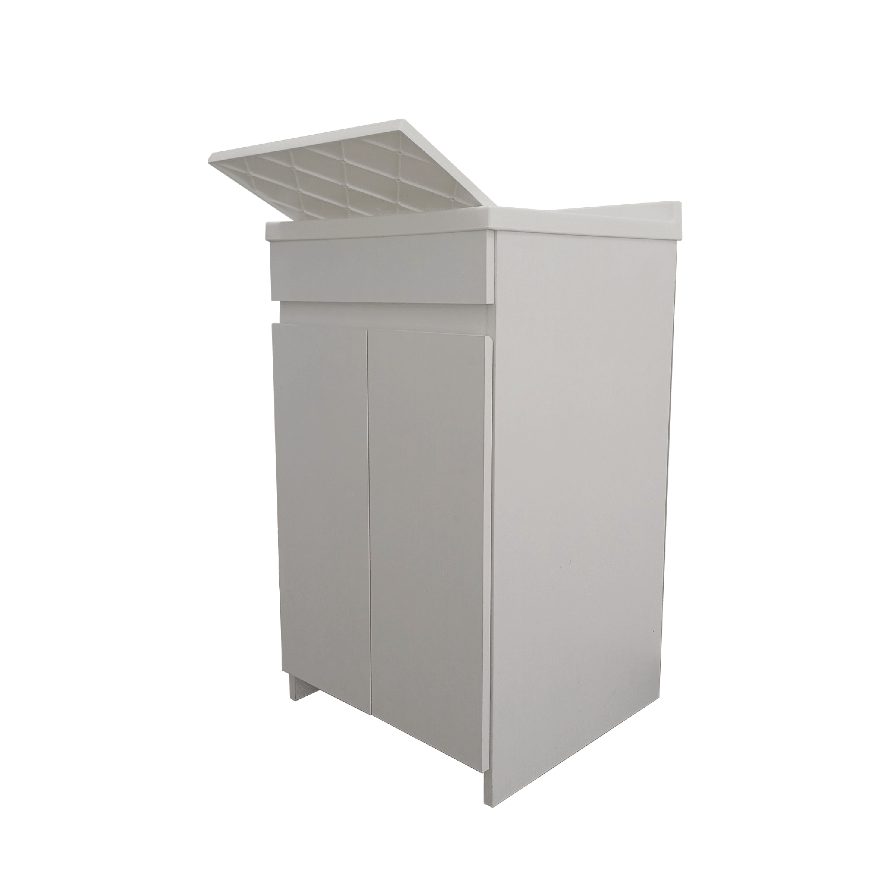 Lavatoio a Terra 50x50 Un'Anta Con Vasca e Tavoletta "Ade" Larice Bianco