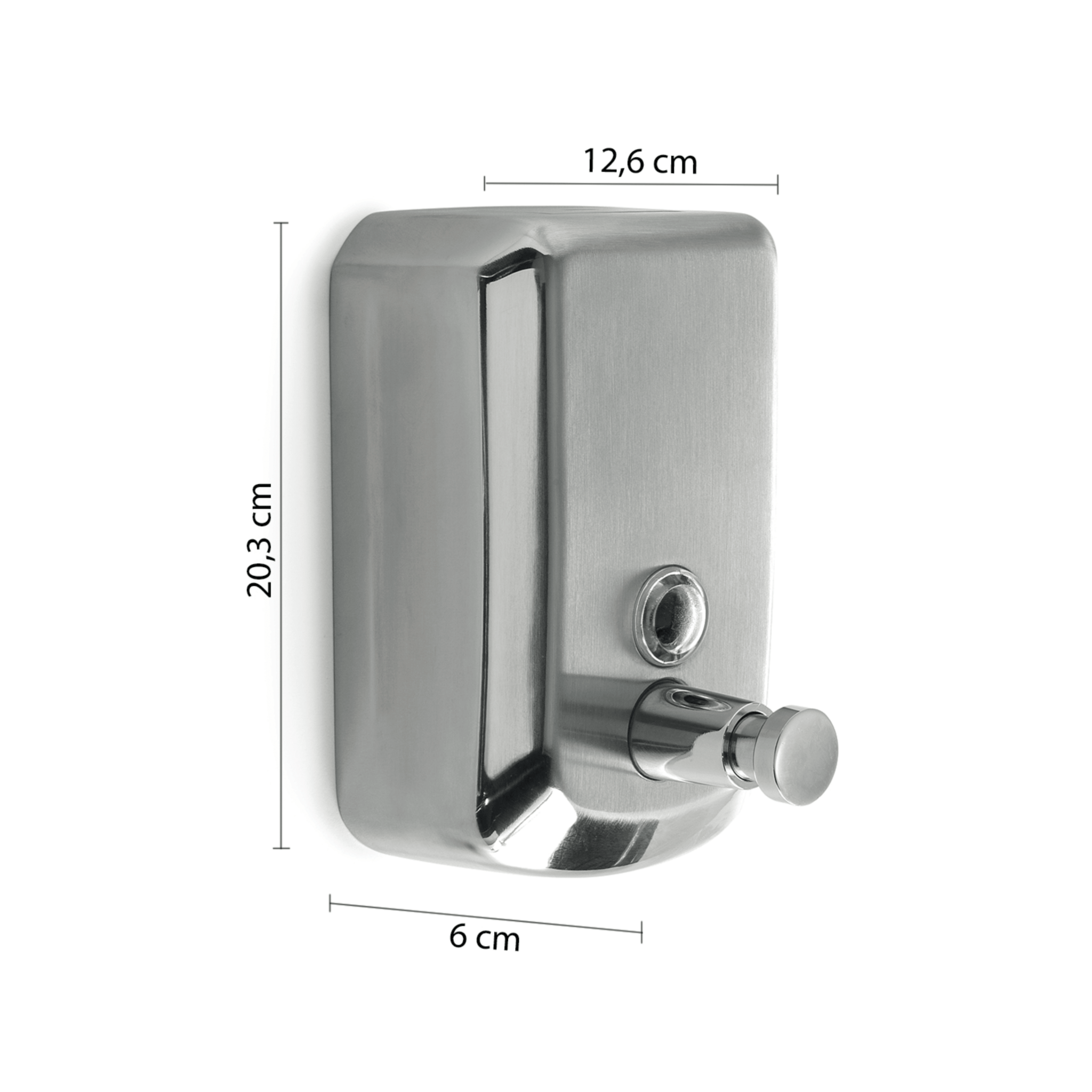 Dispenser Sapone a Parete 1 Lt Gedy "Epos" Cromo Lucido/Inox Spazzolato - Dabicasa