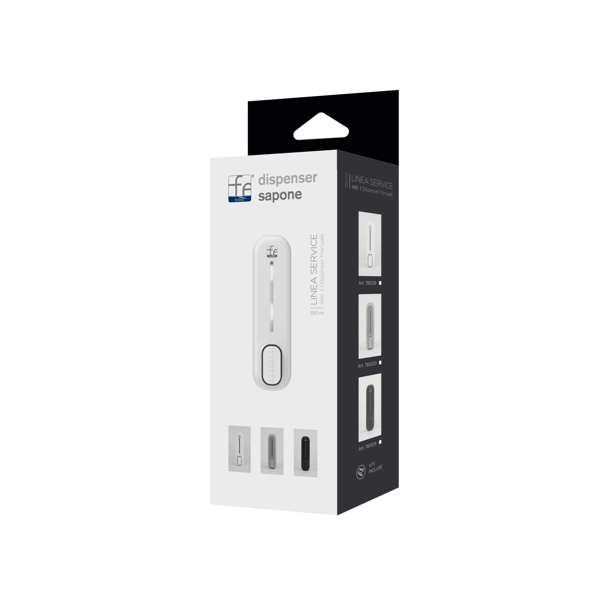 Dispenser Sapone a Parete 350 Ml Feridras "Service" Cromo Lucido - Dabicasa