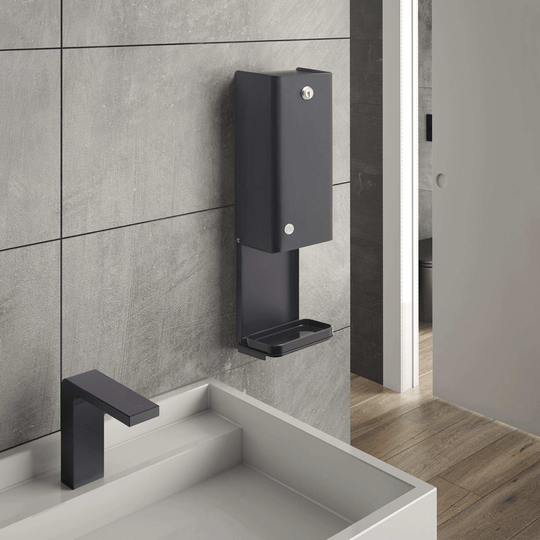 Dispenser Sapone/Gel Igienizzante Touchless a Parete 1 Lt Gedy "Bonito" Nero Opaco - Dabicasa