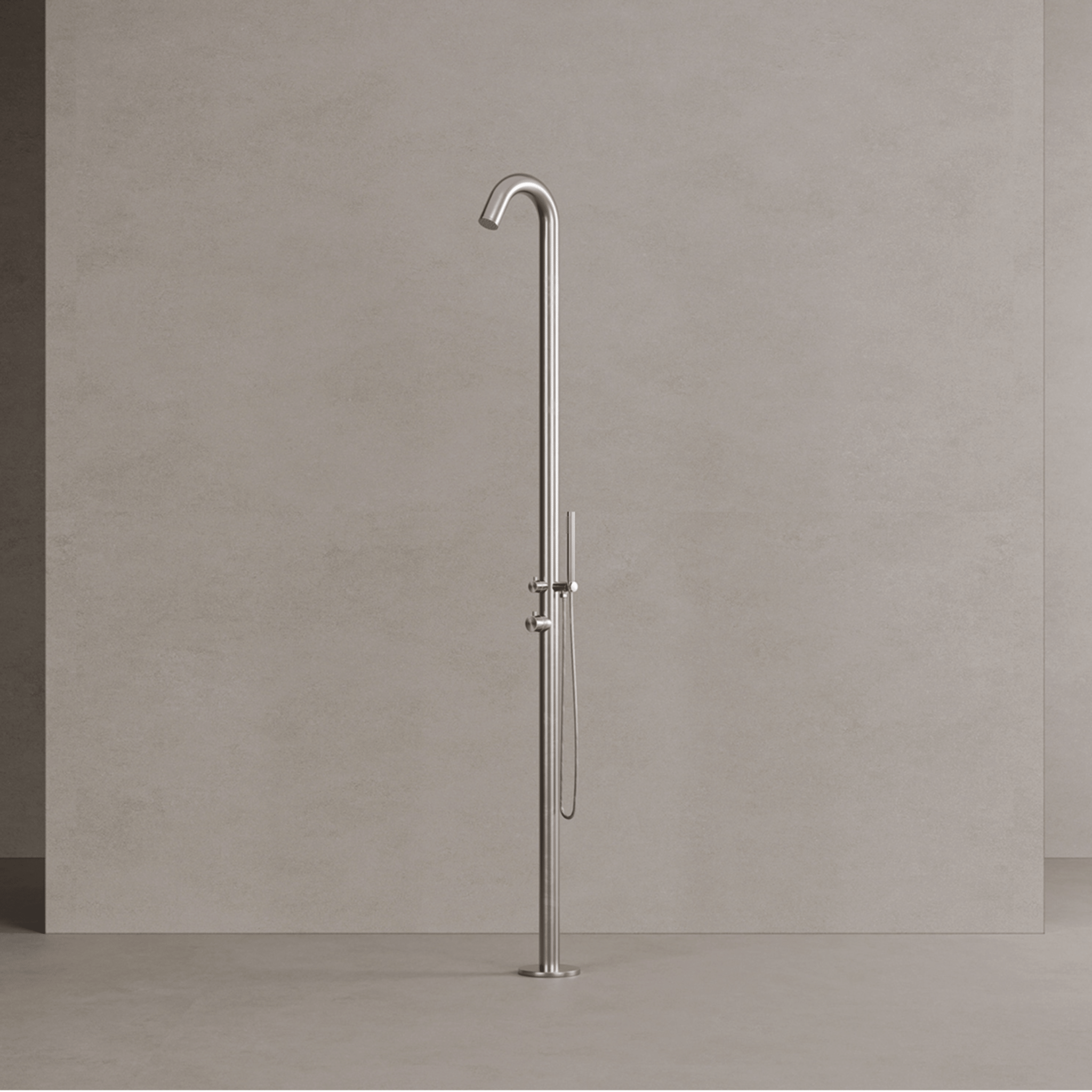 Doccia Tradizionale Per Esterno/Interno Con Doccino Sined "Alghero" Inox Satinato - Dabicasa