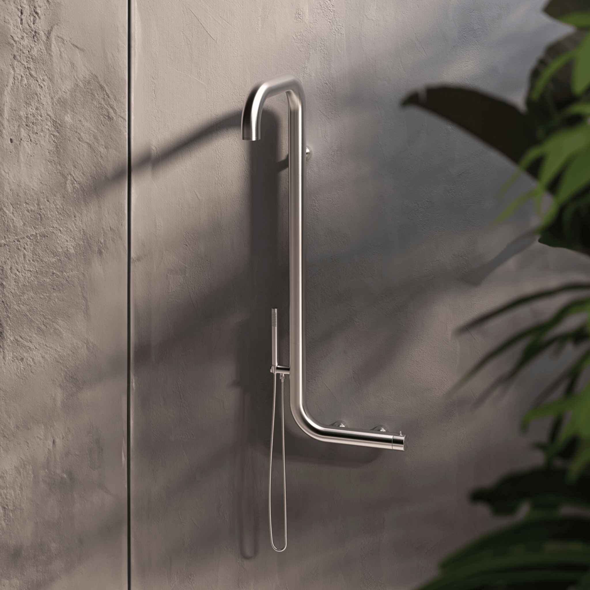 Doccia Tradizionale Per Esterno/Interno Con Kit Doccetta Sined "Arborea" Inox Satinato - Dabicasa