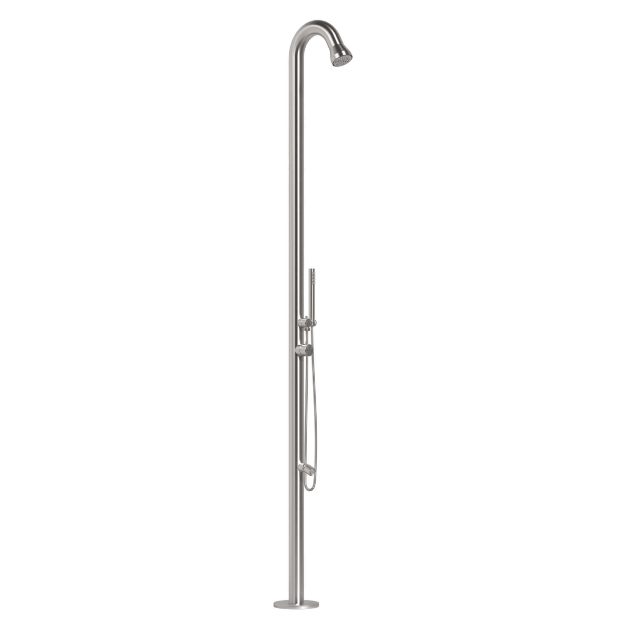 Doccia Tradizionale Per Esterno/Interno Con Soffione Deviatore e Lavapiedi Sined "Bosa" Inox Satinato - Dabicasa