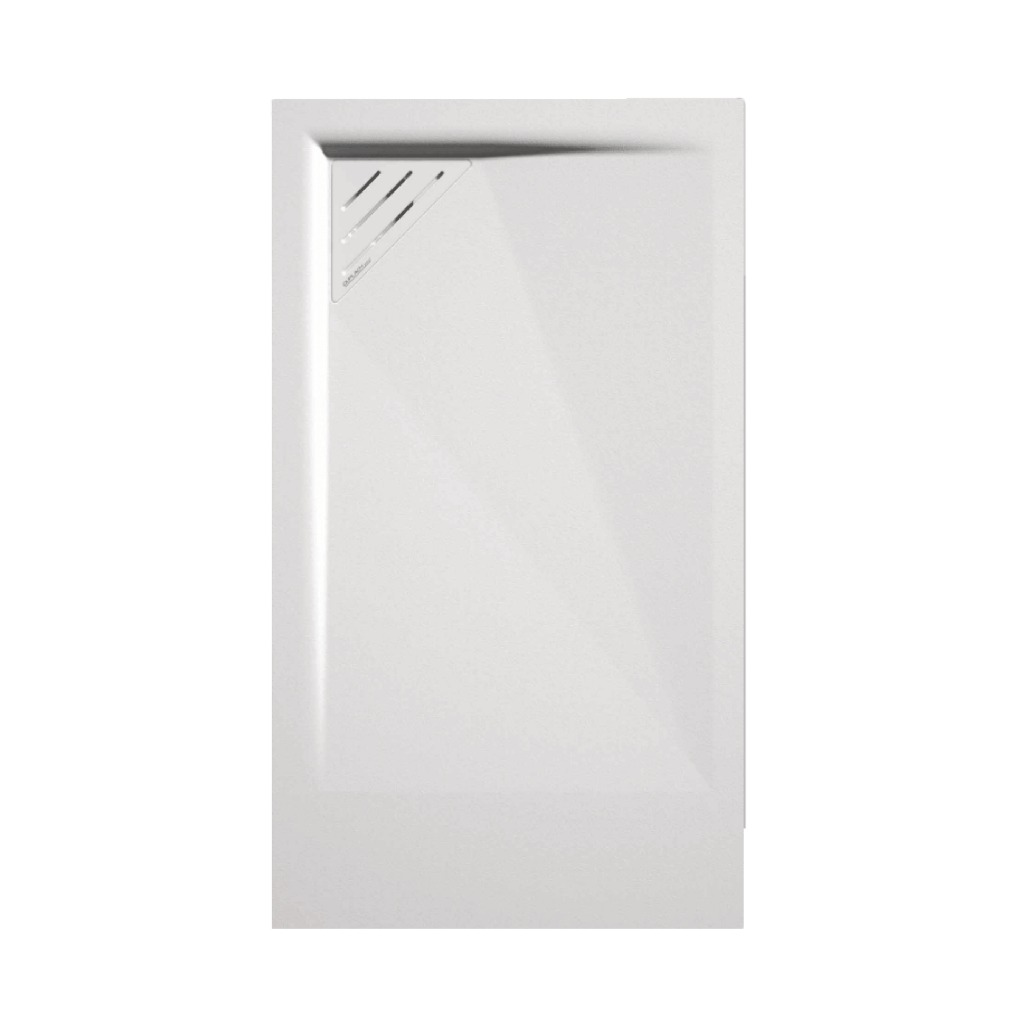Duplach "Mio" Piatto Doccia Marmoresina Effetto Pietra Colore Bianco 90x90 H 3 Con Scarico a Sinistra - Dabicasa