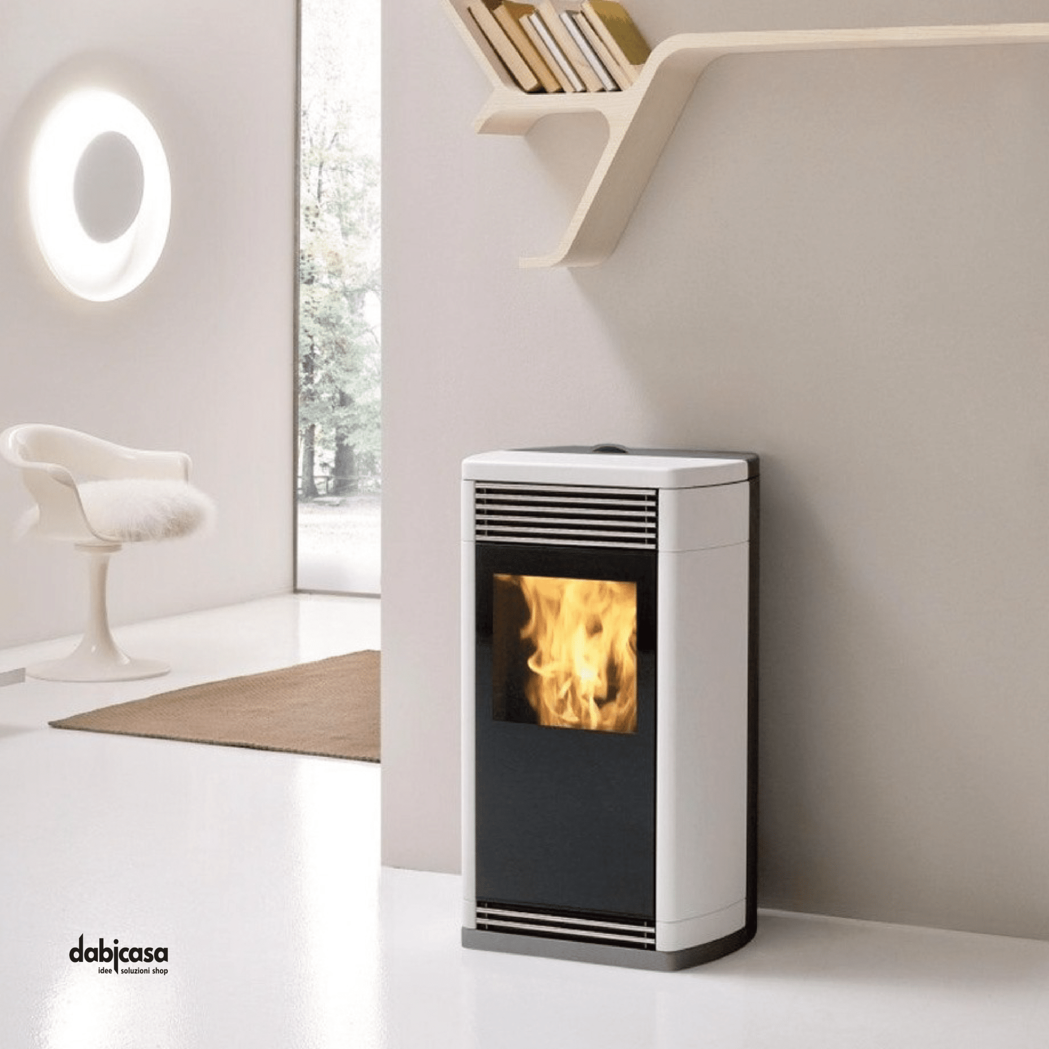 Edilkamin "Flexa" Stufa Idro Pellet 8 kw Colore Bianco - Dabicasa