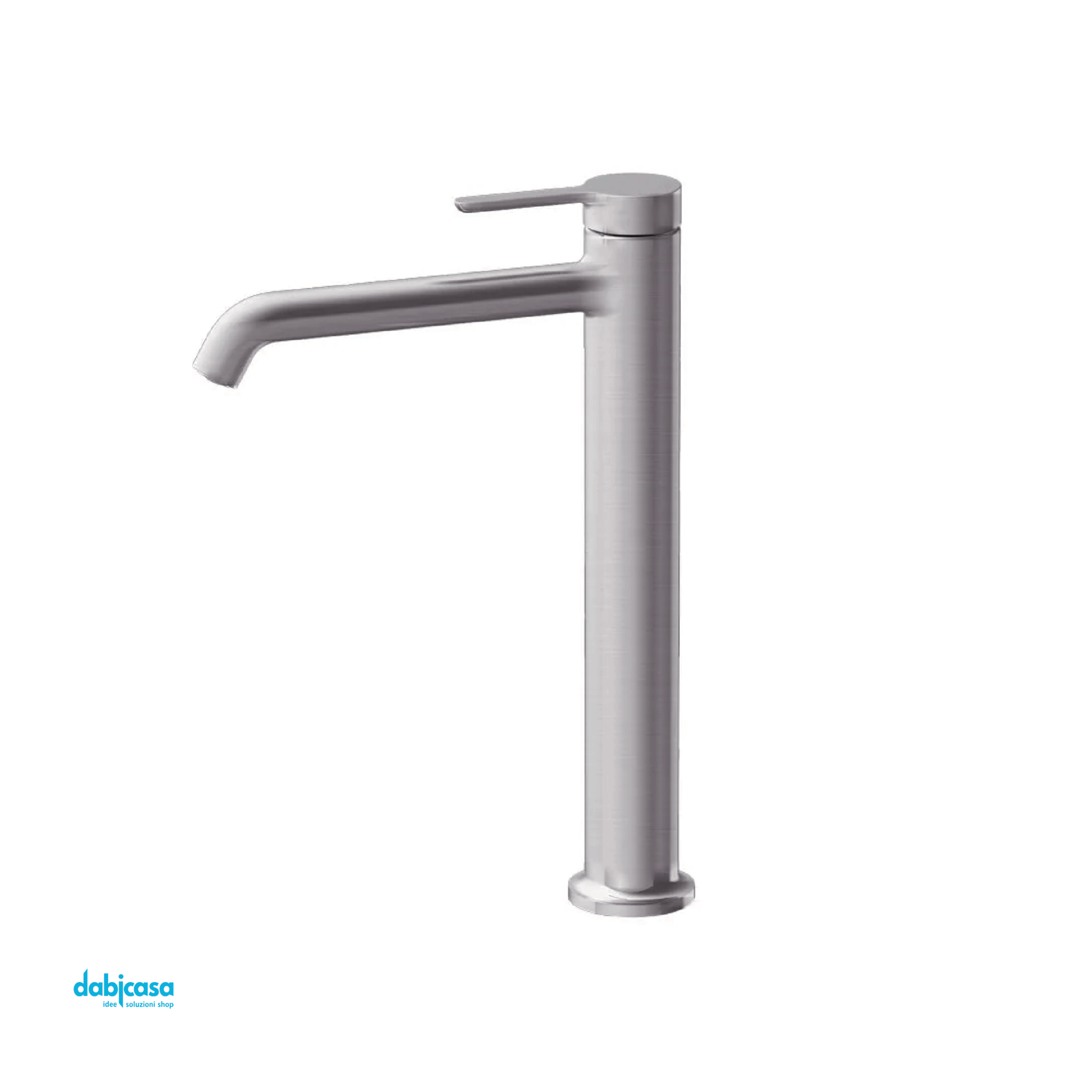 Fima Frattini "Snap" Miscelatore Lavabo Alto Con Scarico Click - Clack Finitura Nickel Spazzolato - Dabicasa