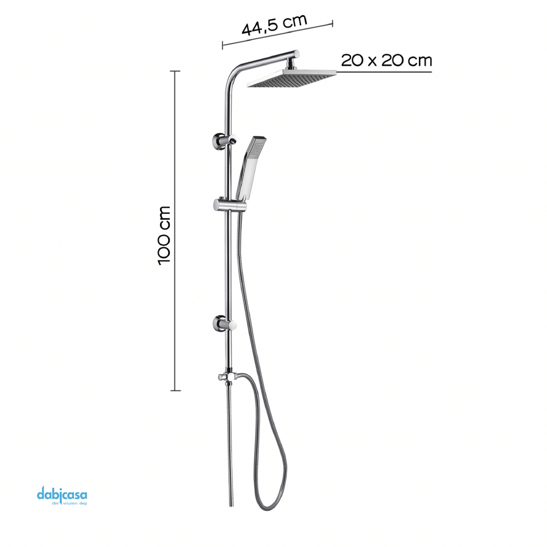 Gedy Colonna Doccia "Easy 03" C/Soffione e Kit Doccia Cromo Lucido C/Deviatore - Dabicasa