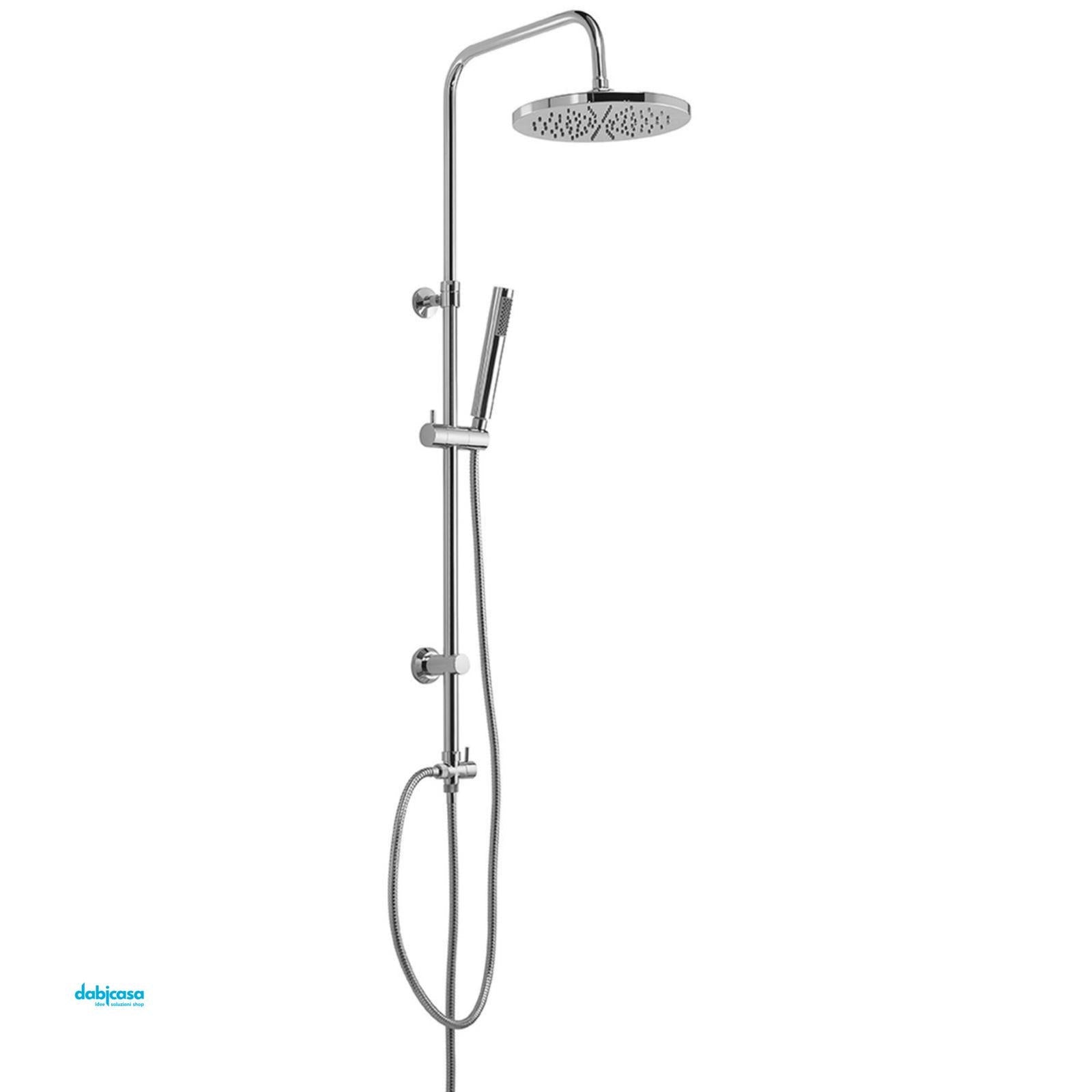 Gedy Colonna Doccia "Star 00" C/Soffione tondo diam. 25 cm e Kit Doccia Cromo Lucido C/Deviatore - Dabicasa