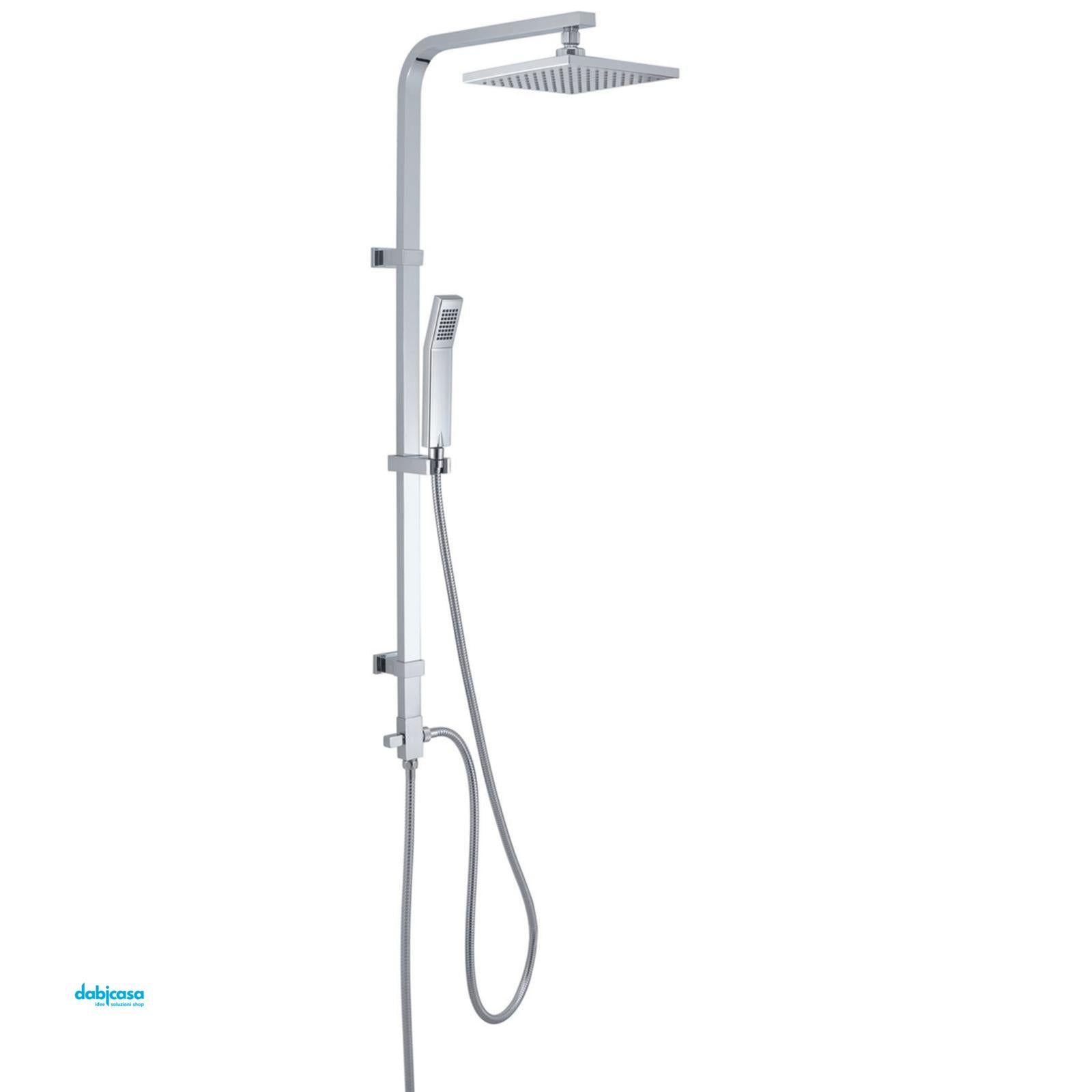 Gedy Colonna Doccia "Star 01" C/Soffione 20x20 e Kit Doccia Cromo Lucido C/Deviatore - Dabicasa