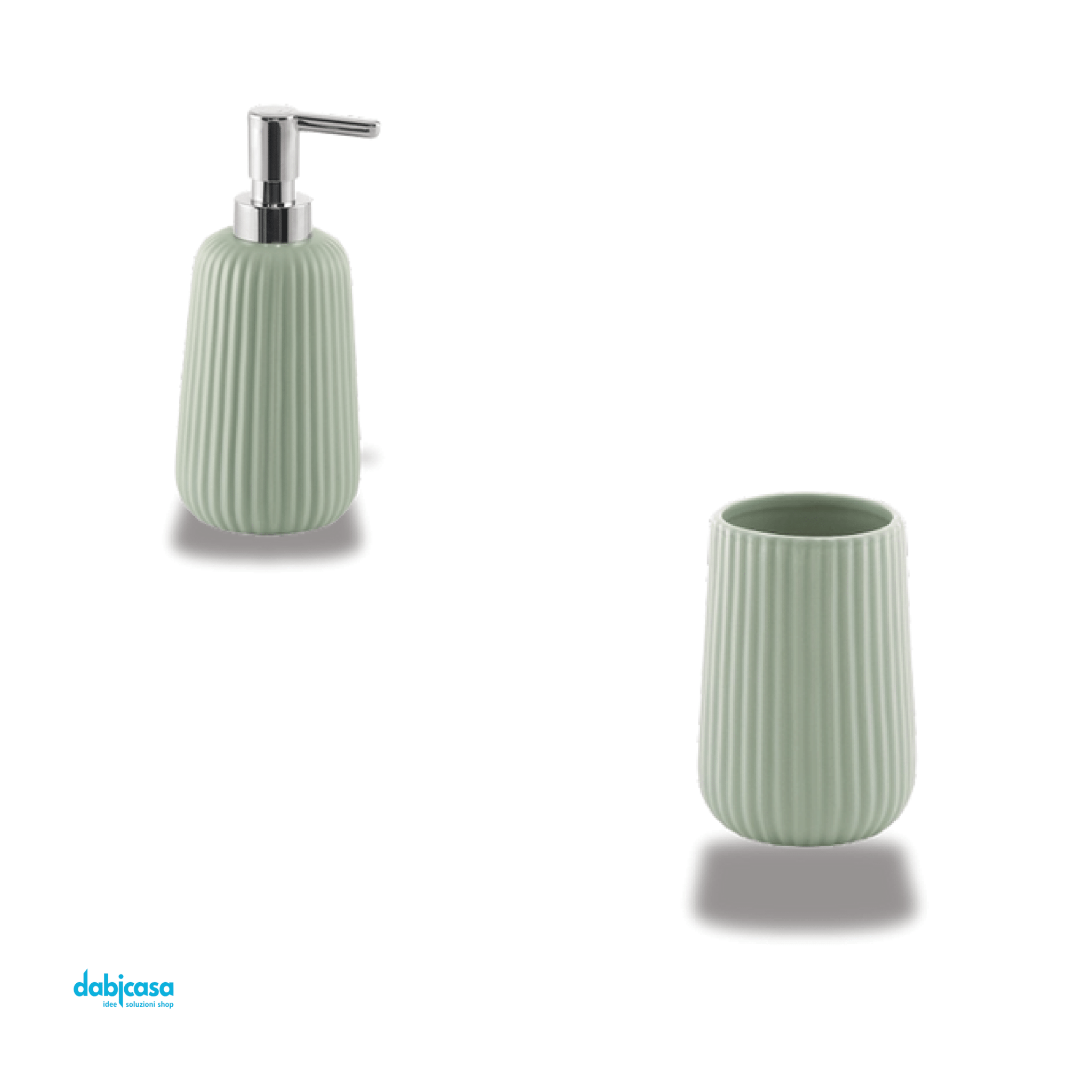 Gedy "Marika" Set Accessori Da Bagno 2 Pezzi Finitura Verde Salvia - Dabicasa