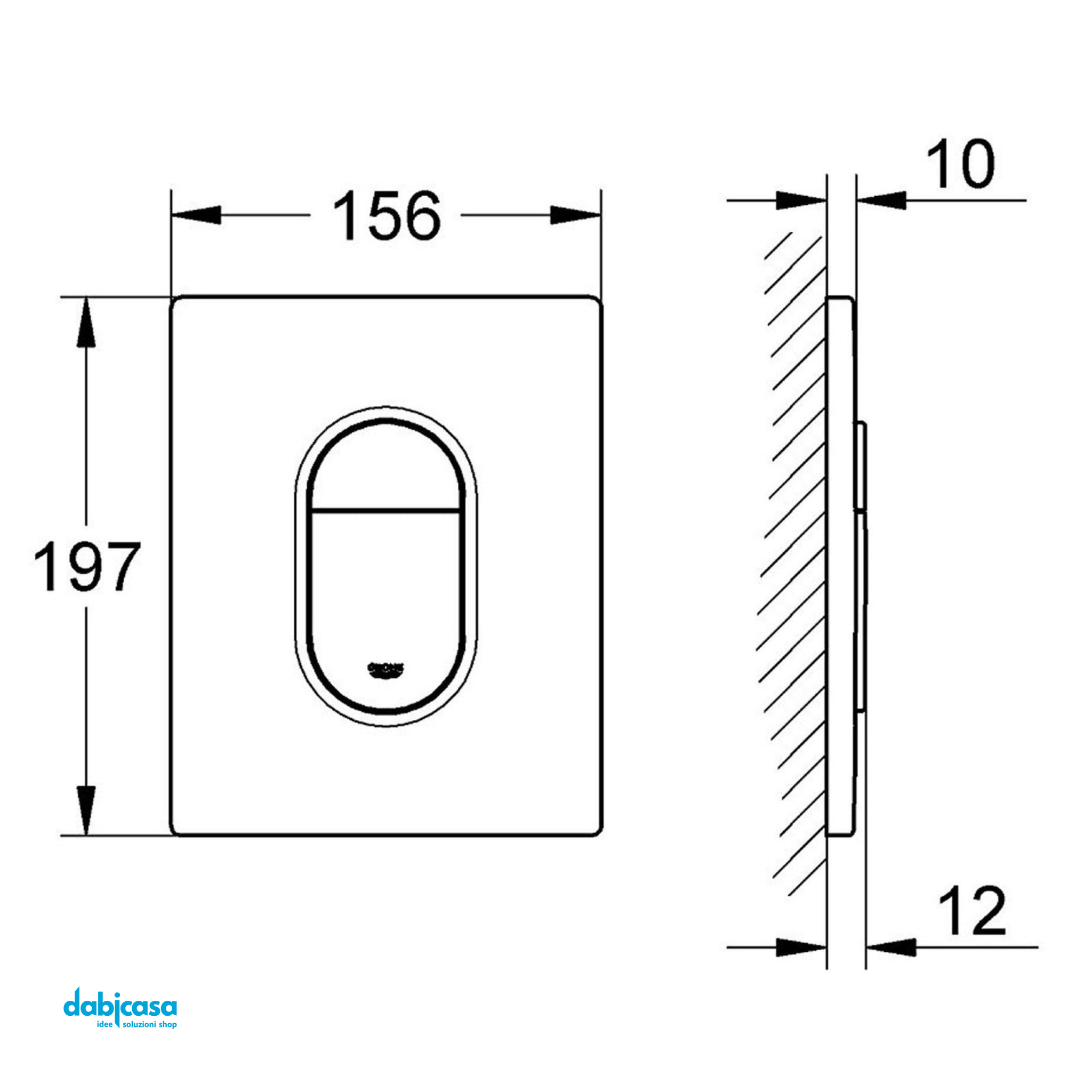 Grohe "Arena Cosmopolitan" Placca Di Azionamento Doppio Pulsante Cromo Lucido - Dabicasa