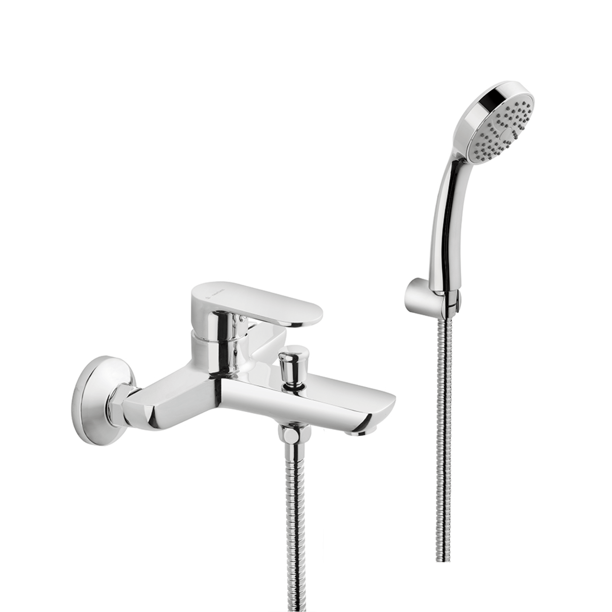 Gruppo Vasca a Parete Con Kit Doccia e Deviatore a 2 Vie NewForm "Extro" Cromo Lucido - Dabicasa