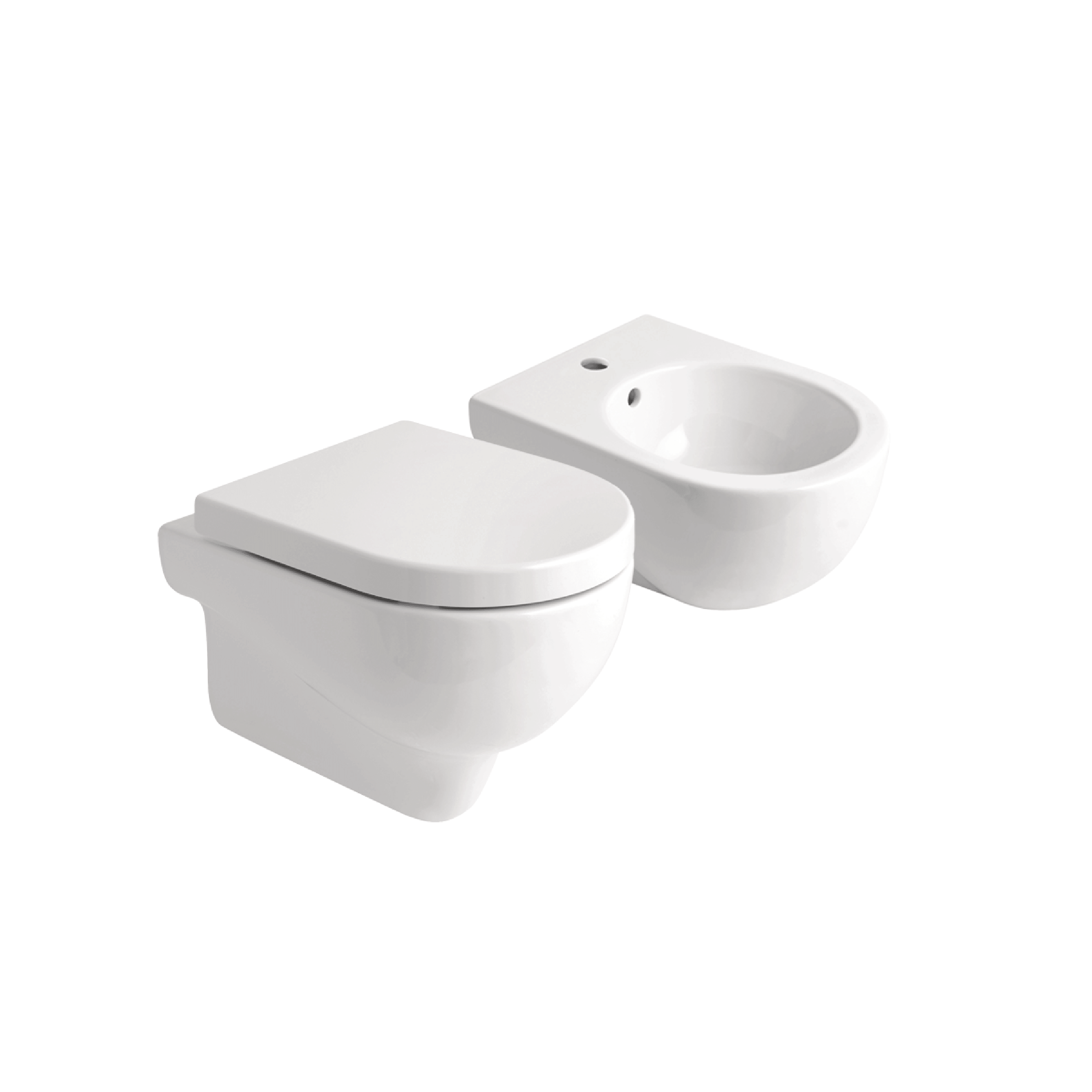 Coppia Di Sanitari Sospesi Azzurra Ceramica "Mini Nuvola" Bianco Lucido