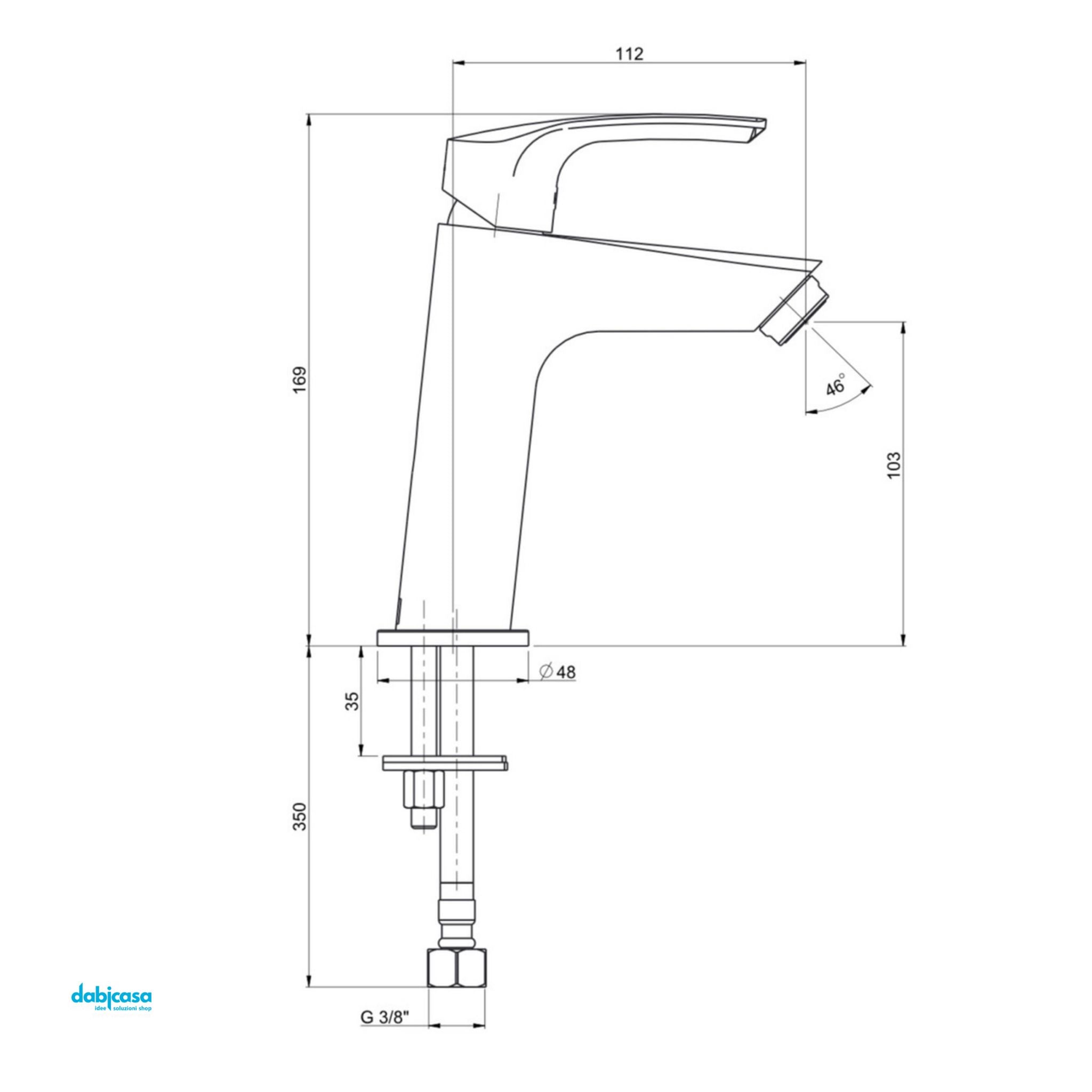 Jacuzzi Rubinetteria "Lucente" Miscelatore Lavabo Medio Senza Scarico Automatico - Dabicasa