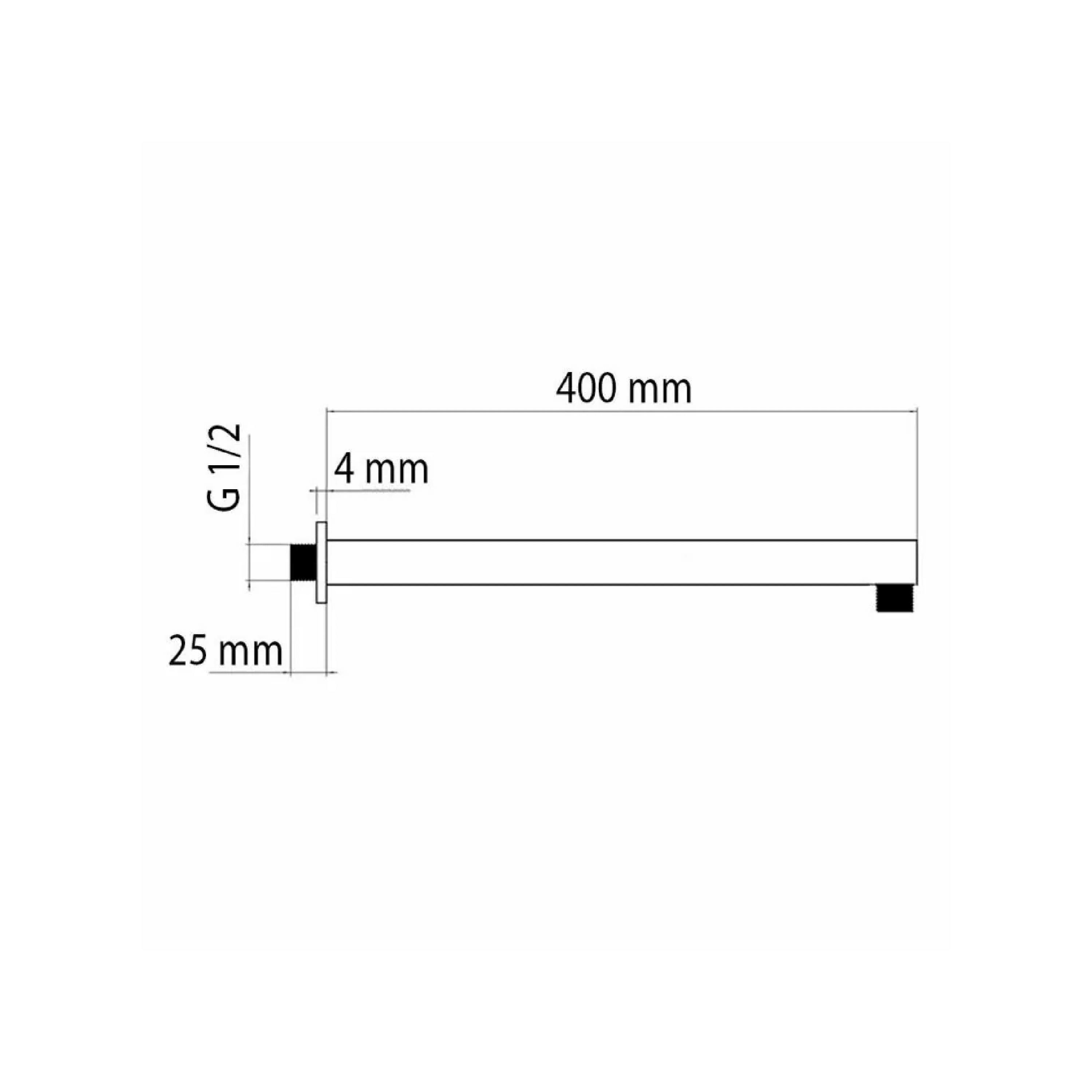 Braccio Doccia Quadro 40 Cm Feridras "Platinum" Cromo Lucido