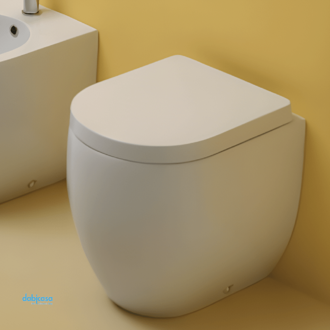 Kearsan "Flo 48" Wc Da Terra Filo Muro Bianco Lucido Con Brida - Dabicasa