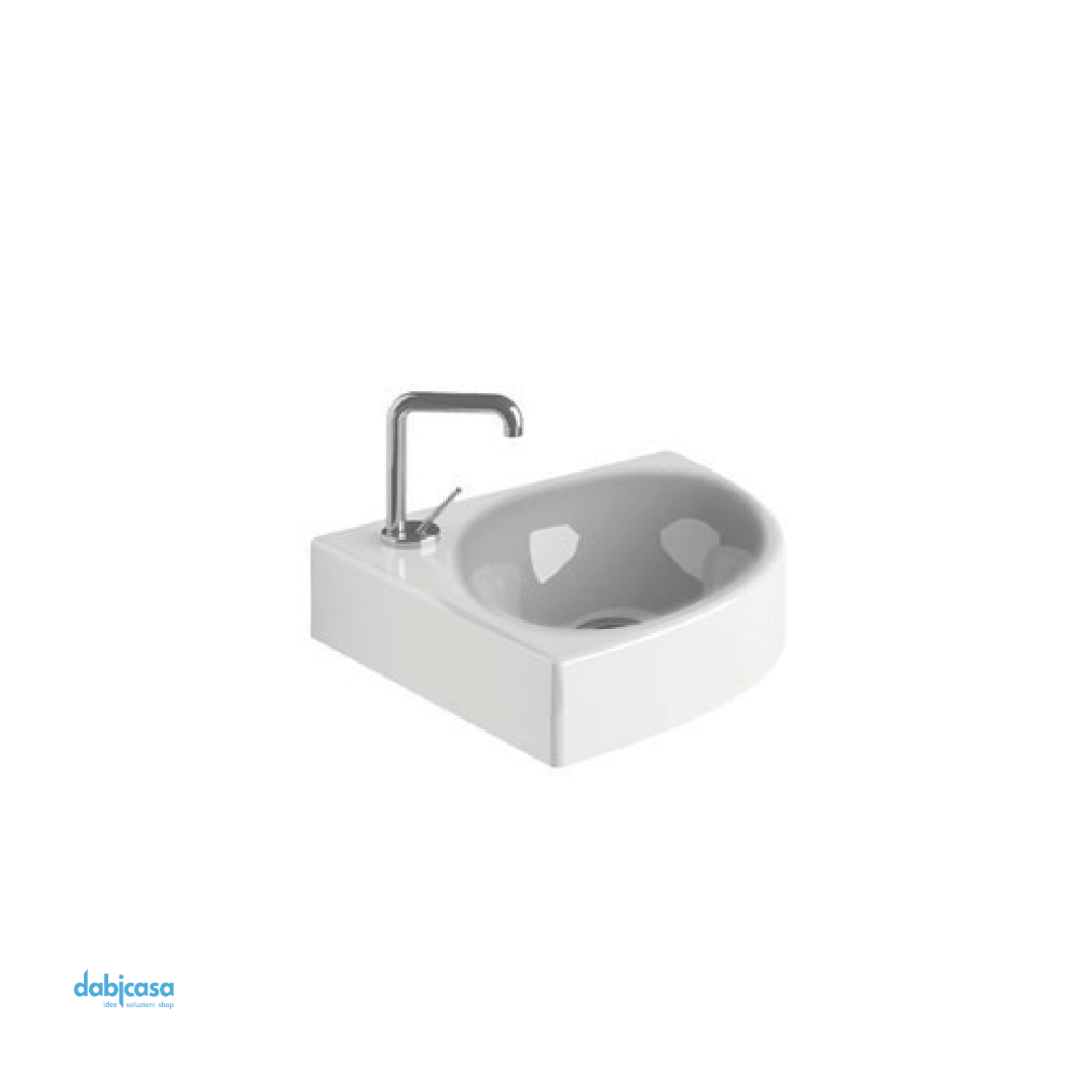 Kerasan "Cento" Lavabo Sospeso Angolare In Ceramica Finitura Bianco Lucido - Dabicasa