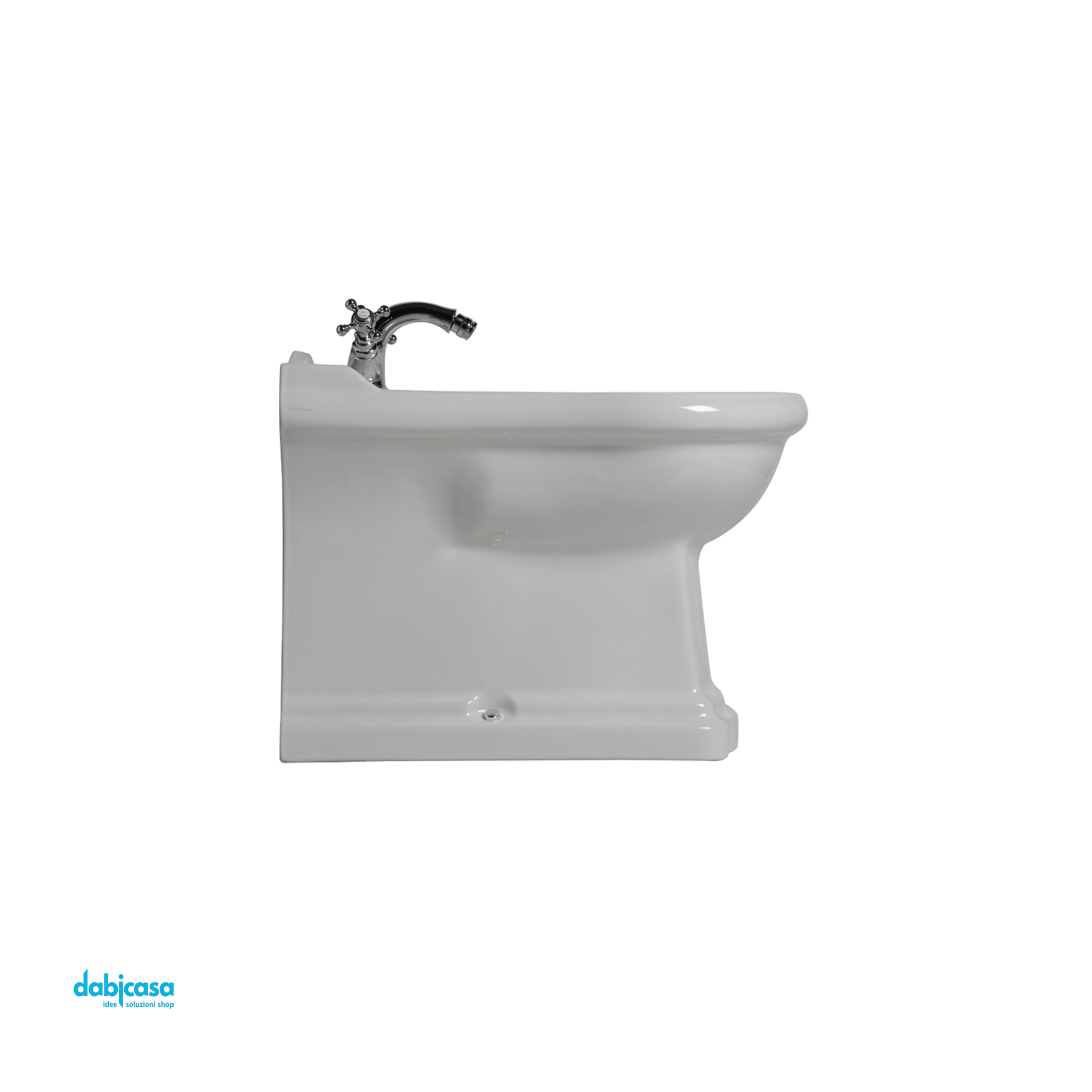 Kerasan "Retro" Bidet Terra Filo Parete Bianco Lucido - Dabicasa