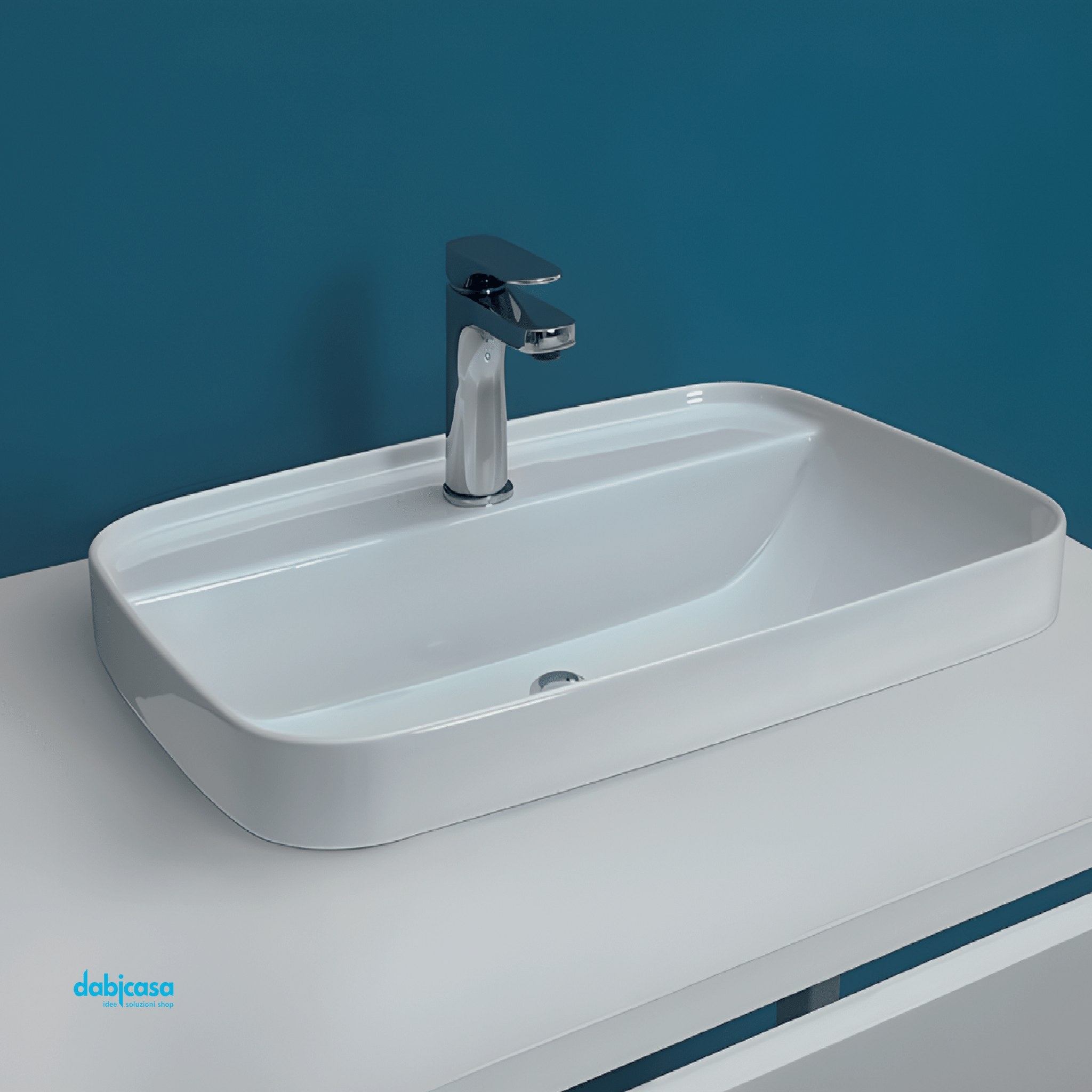 Kerasan "Tribeca" Lavabo D'Appoggio/Incasso Bianco Lucido Da 60 Cm - Dabicasa