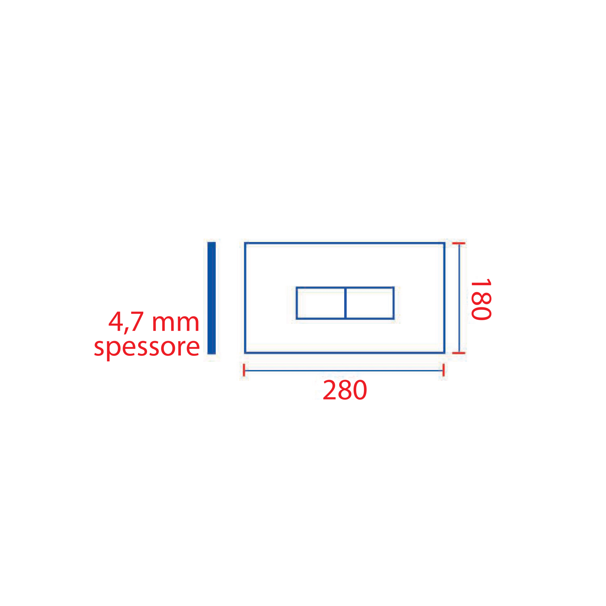 Kit Placca Di Azionamento Doppio Pulsante Spessore 4,7 mm Pucciplast "Eco Rinnova" Cromo Lucido - Dabicasa