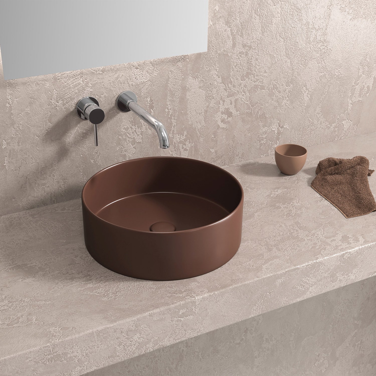 Lavabo D'Appoggio 35 Cm Karag Caffè Opaco - Dabicasa