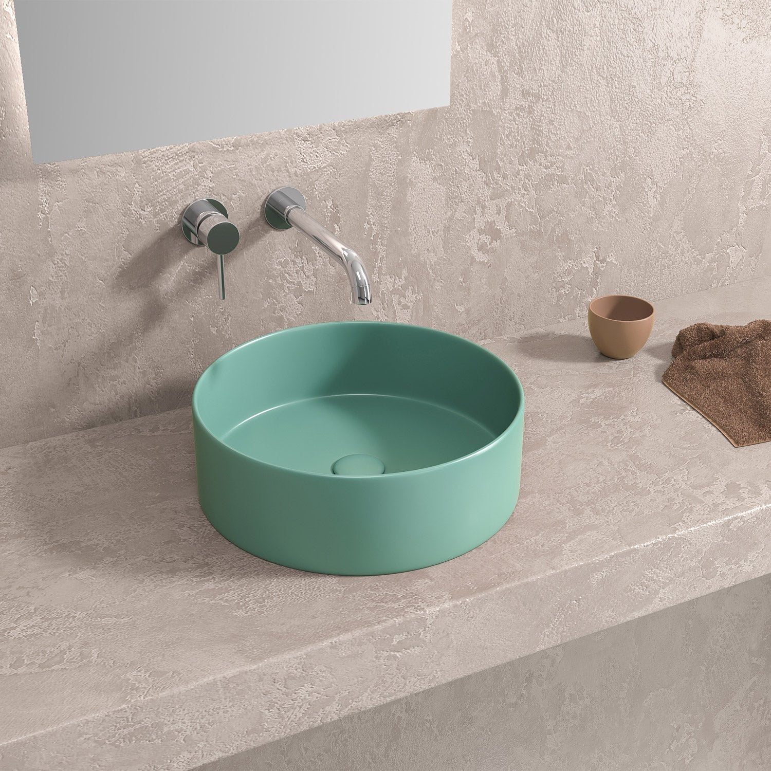Lavabo D'Appoggio 35 Cm Karag Turquoise Opaco - Dabicasa