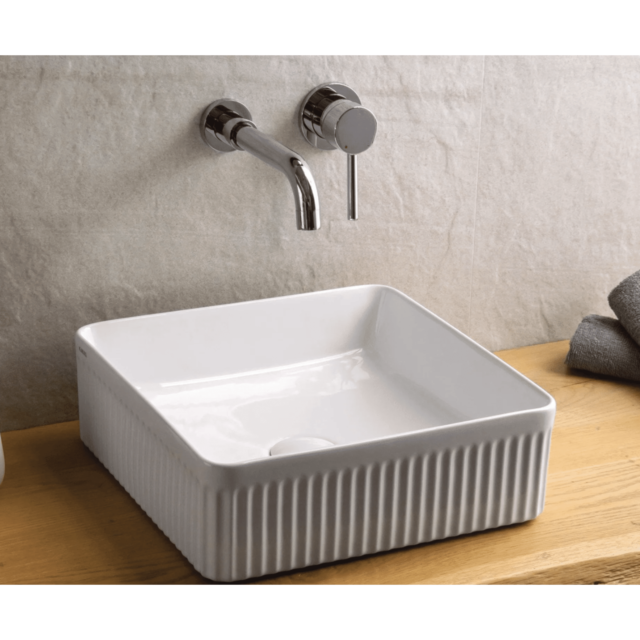 Lavabo D'Appoggio 36,5x36,5 Cm Karag Bianco Lucido - Dabicasa