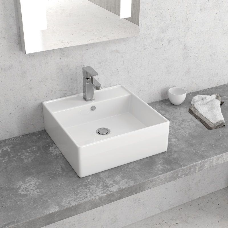 Lavabo D'Appoggio 38,5x38,5 Cm Karag Bianco Lucido - Dabicasa