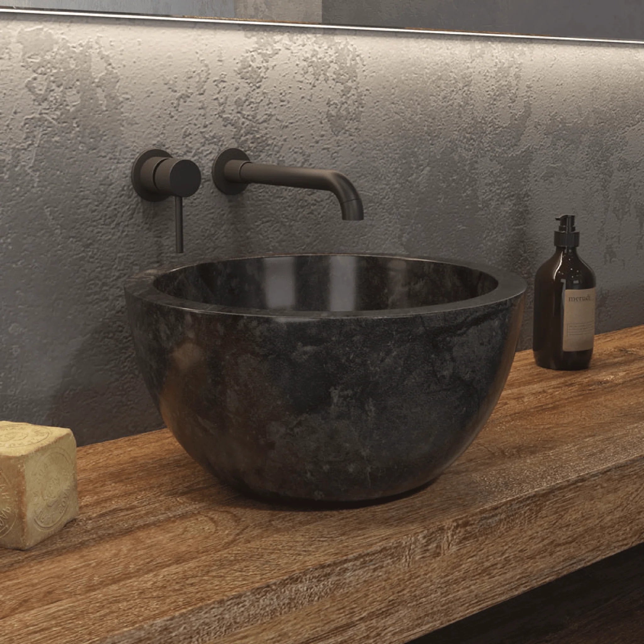 Lavabo D'Appoggio 40 Cm Karag "Leyla" Nero - Dabicasa