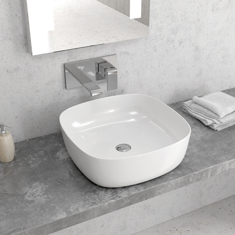 Lavabo D'Appoggio 41x41 Cm Karag Bianco Lucido - Dabicasa