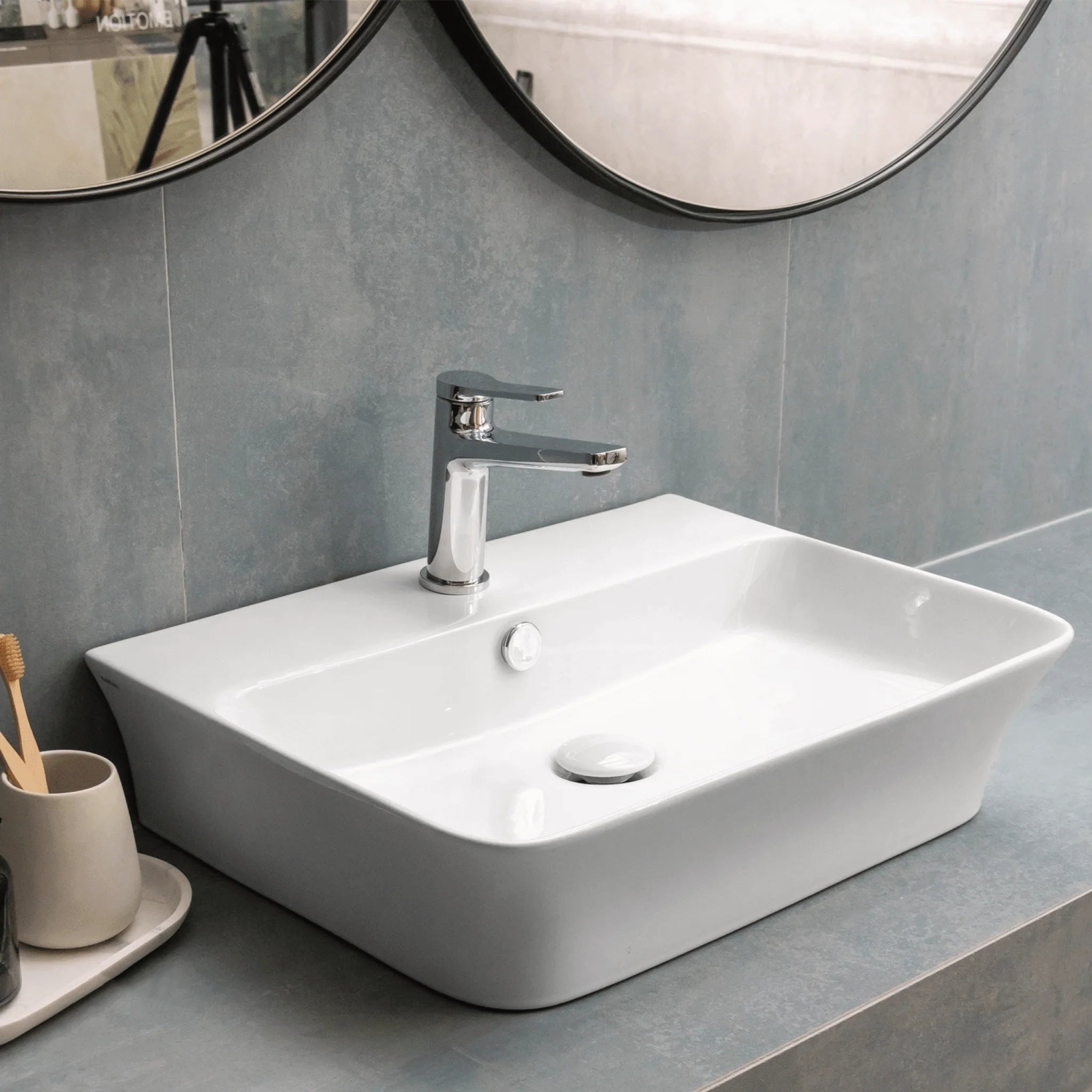 Lavabo D'Appoggio 41x41,5 Cm Karag Bianco Lucido - Dabicasa