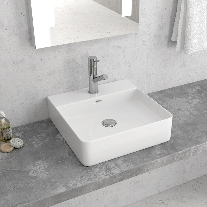 Lavabo D'Appoggio 42x42 Cm Karag Bianco Lucido - Dabicasa