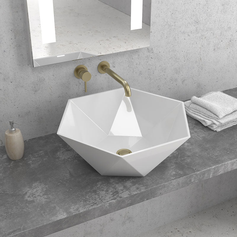 Lavabo D'Appoggio 45x45 Cm Karag Bianco Lucido - Dabicasa