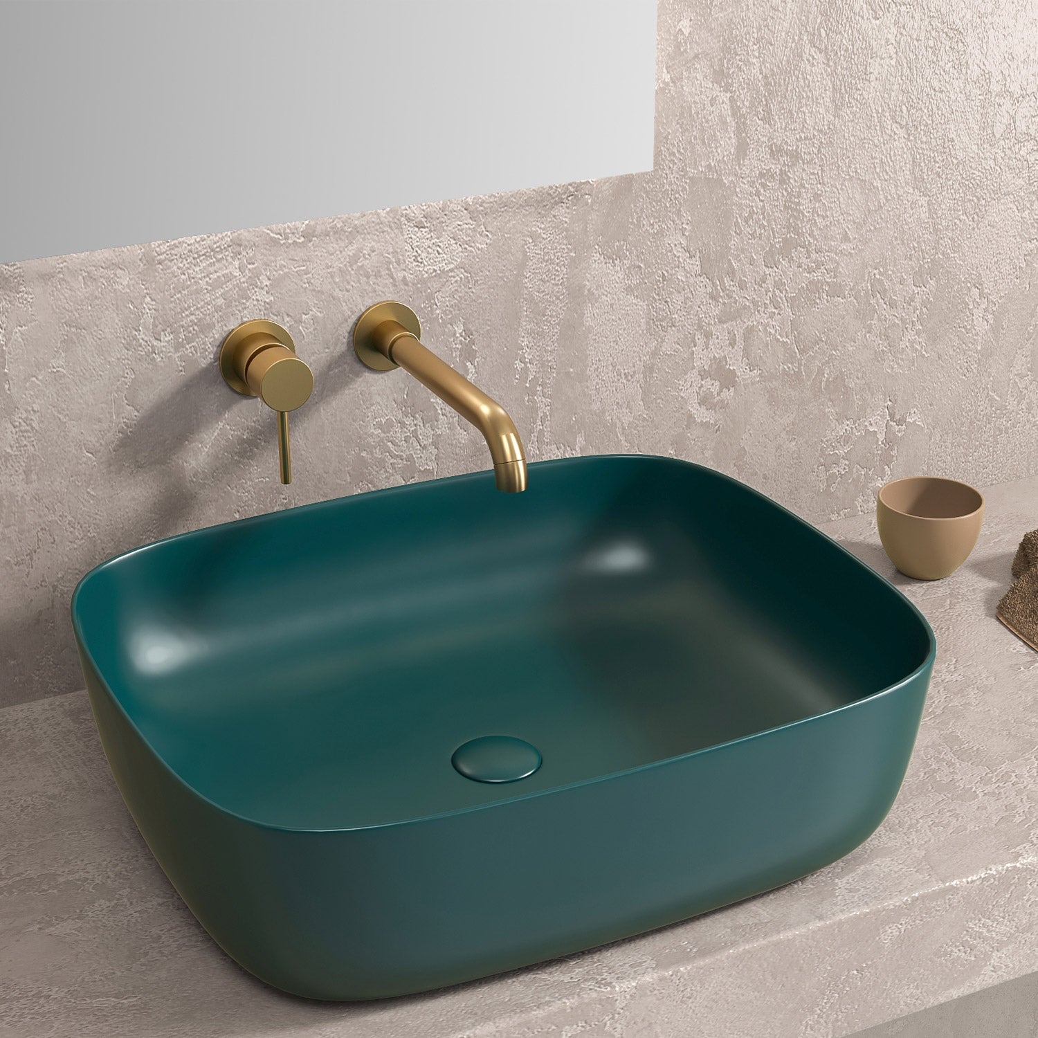 Lavabo D'Appoggio 49x39,5 Cm Karag Verde Opaco - Dabicasa
