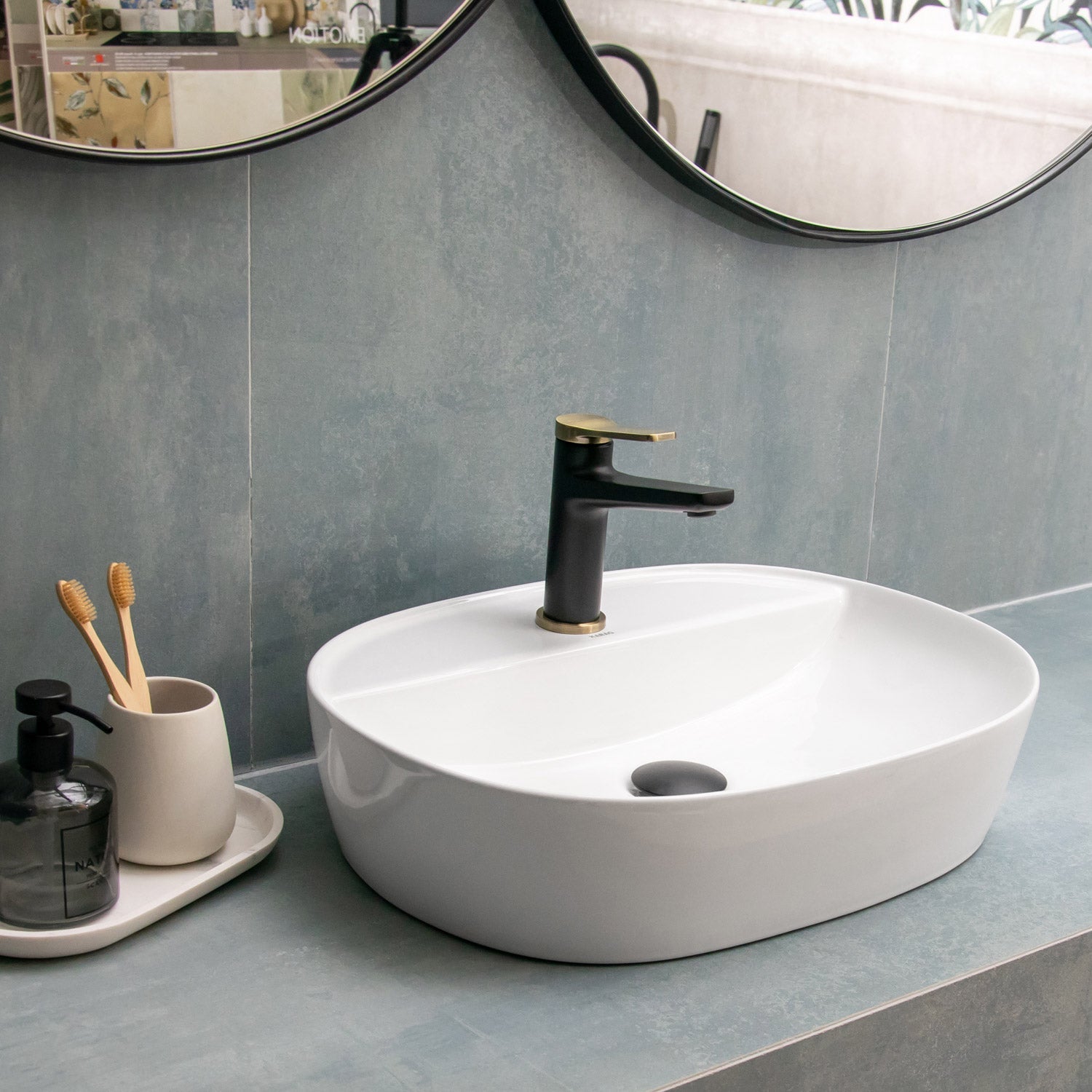 Lavabo D'Appoggio 50,5x38,5 Cm Karag Bianco Lucido - Dabicasa