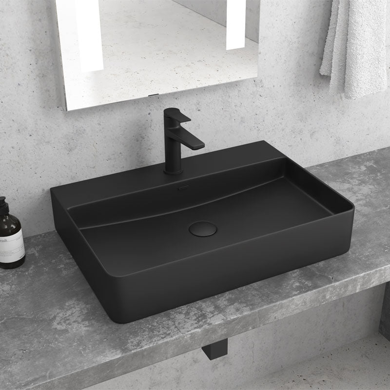 Lavabo D'Appoggio 50x42 Cm Karag Nero Opaco - Dabicasa