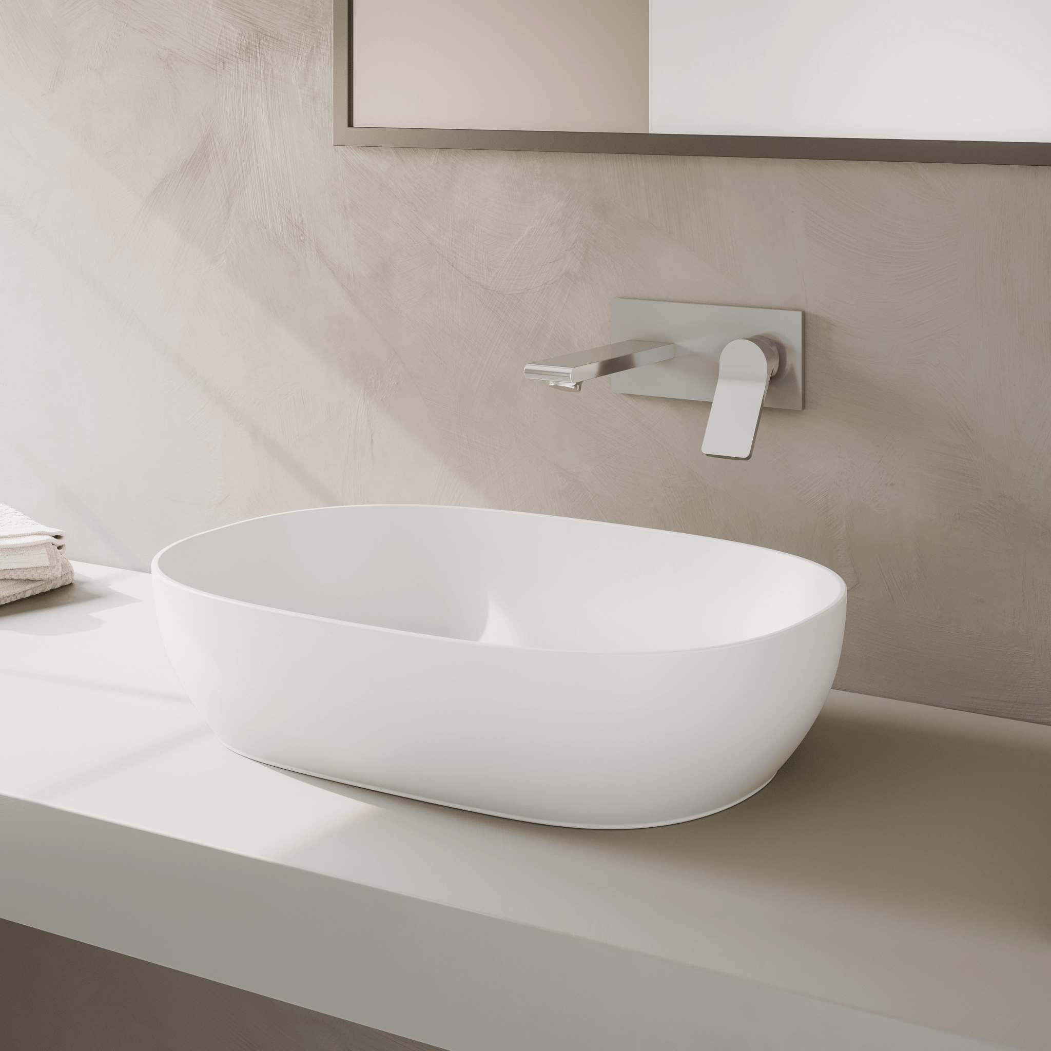 Lavabo D'Appoggio 58x40 Cm Vitra "Outline Catino" Bianco Opaco - Dabicasa