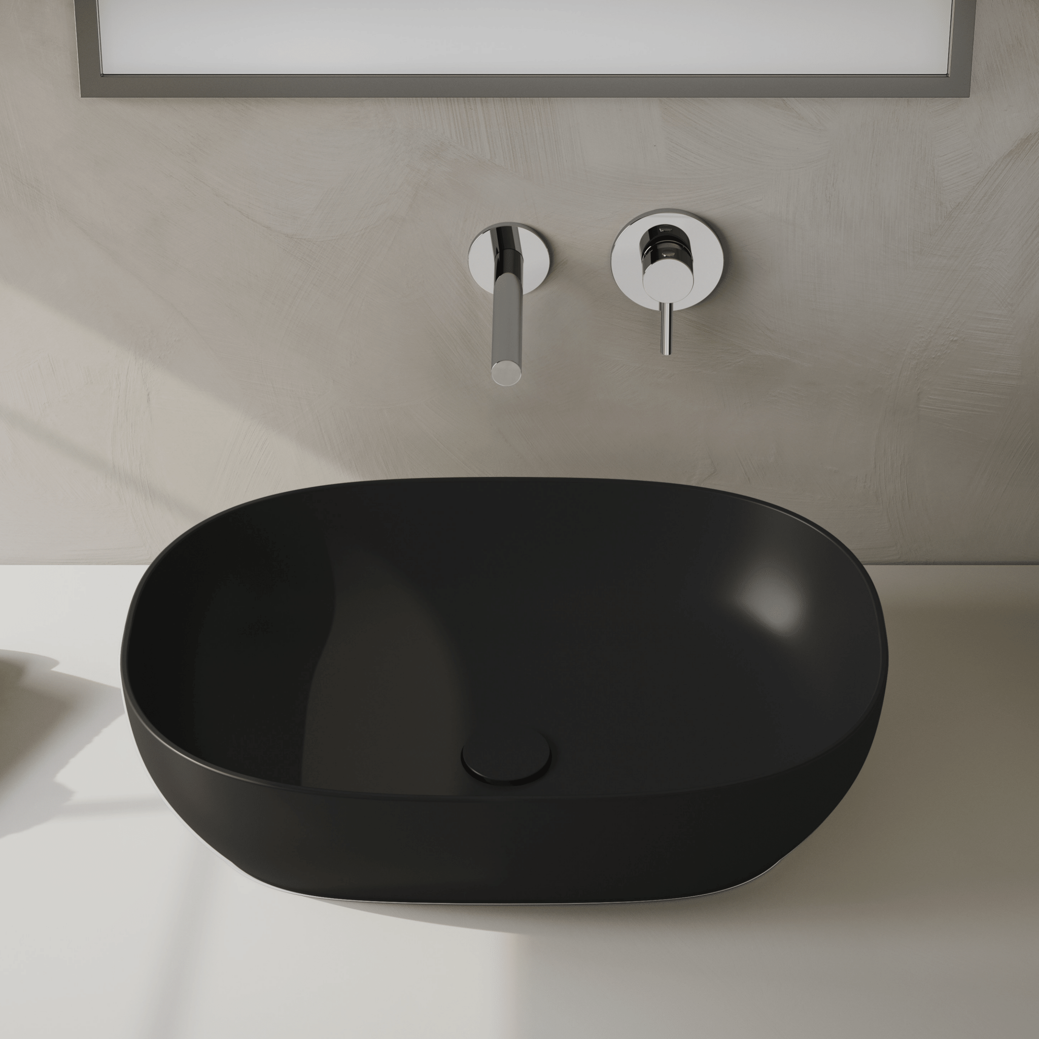 Lavabo D'Appoggio 58x40 Cm Vitra "Outline Catino" Nero Opaco - Dabicasa