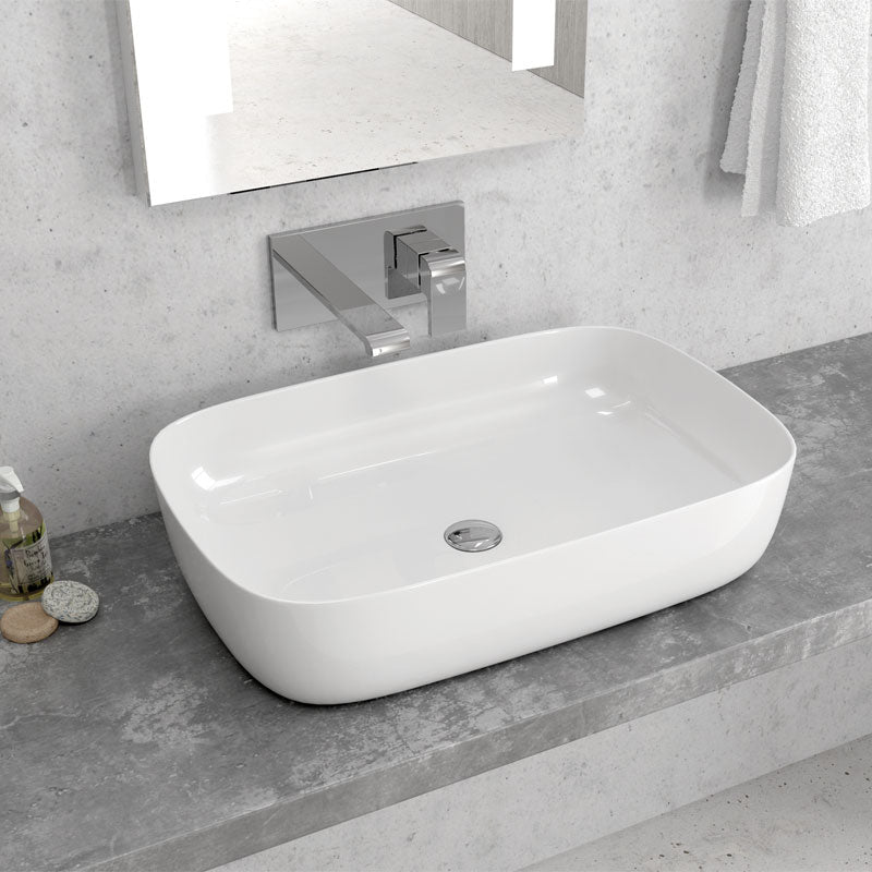 Lavabo D'Appoggio 60x39 Cm Karag Bianco Lucido - Dabicasa
