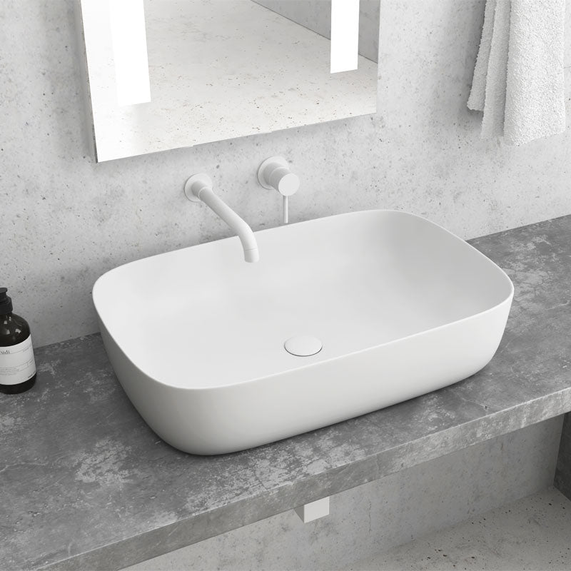Lavabo D'Appoggio 60x39 Cm Karag Bianco Opaco - Dabicasa